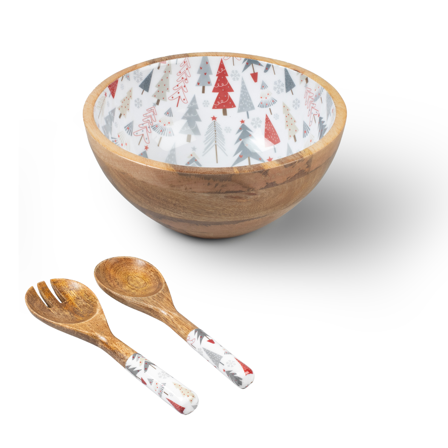 Serving Bowl and Servers with Holiday Enamel