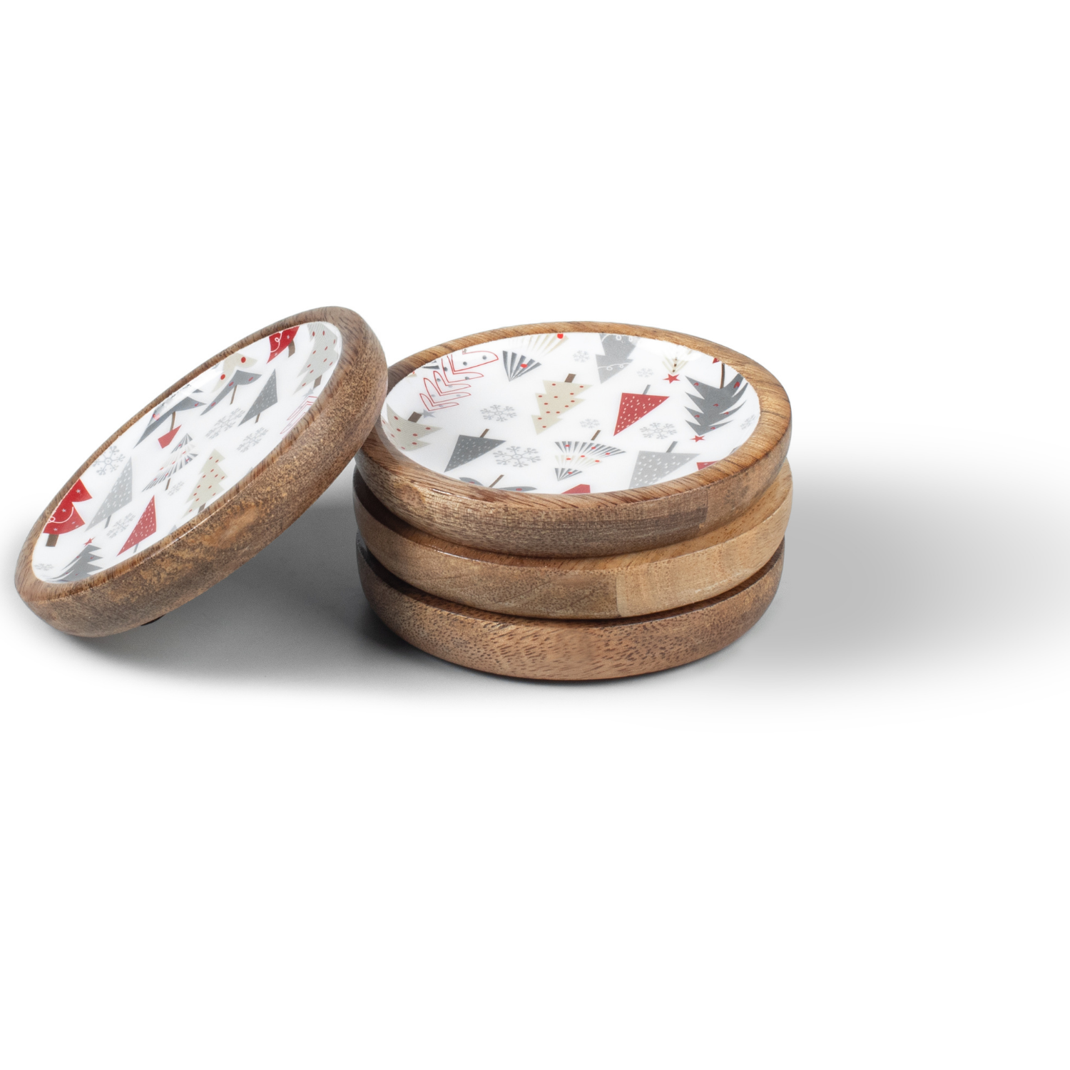 Coasters with Holiday Enamel, Set of 4