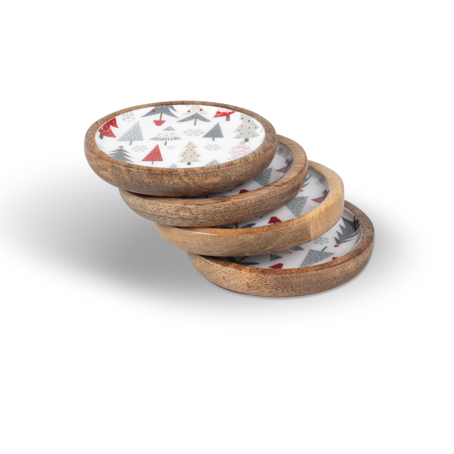 Coasters with Holiday Enamel, Set of 4