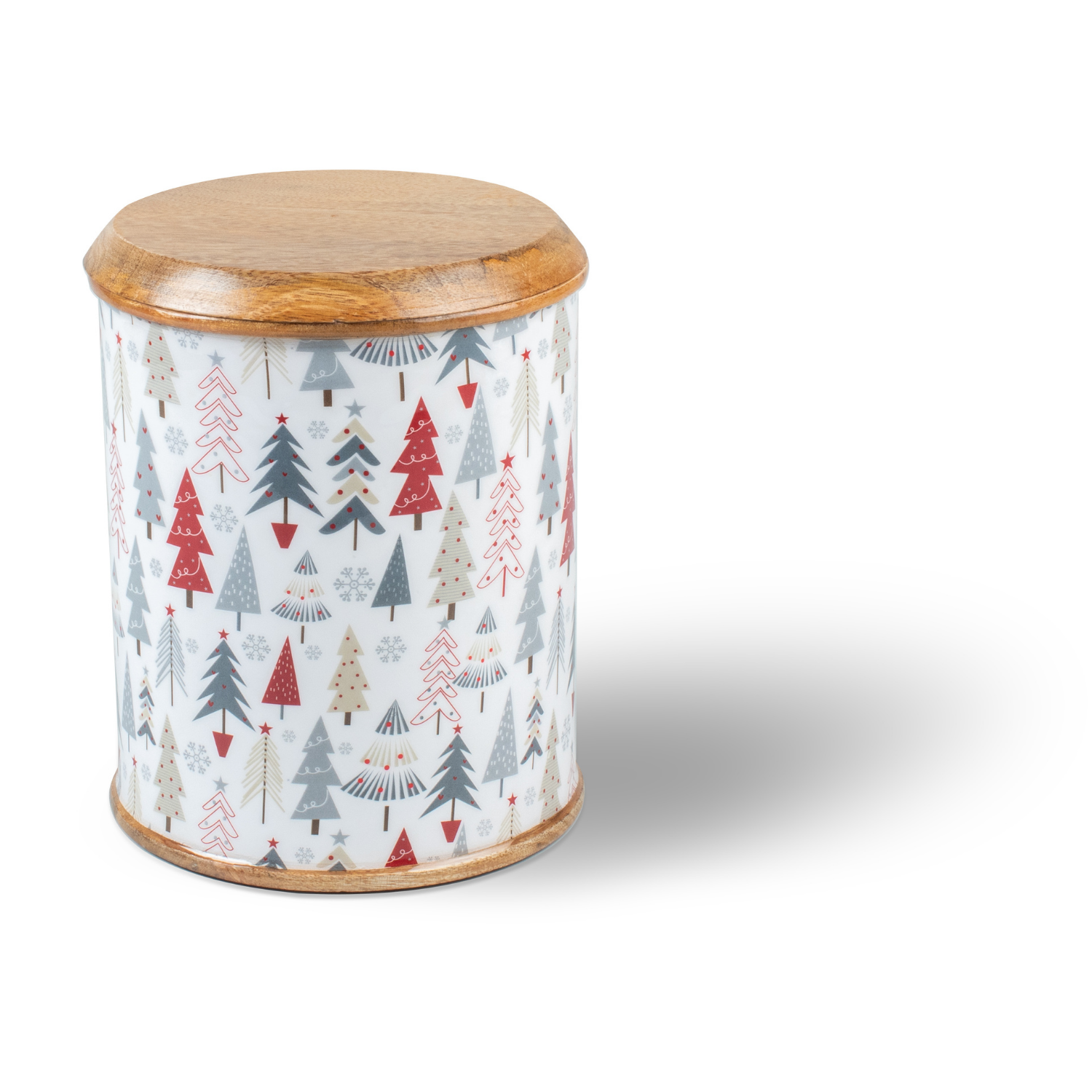 Canisters with Holiday Enamel, Set of 2 (Large and Small)