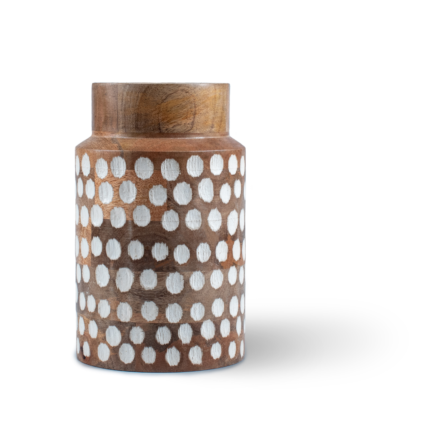 Straight Vase with White Polka Dots, Small