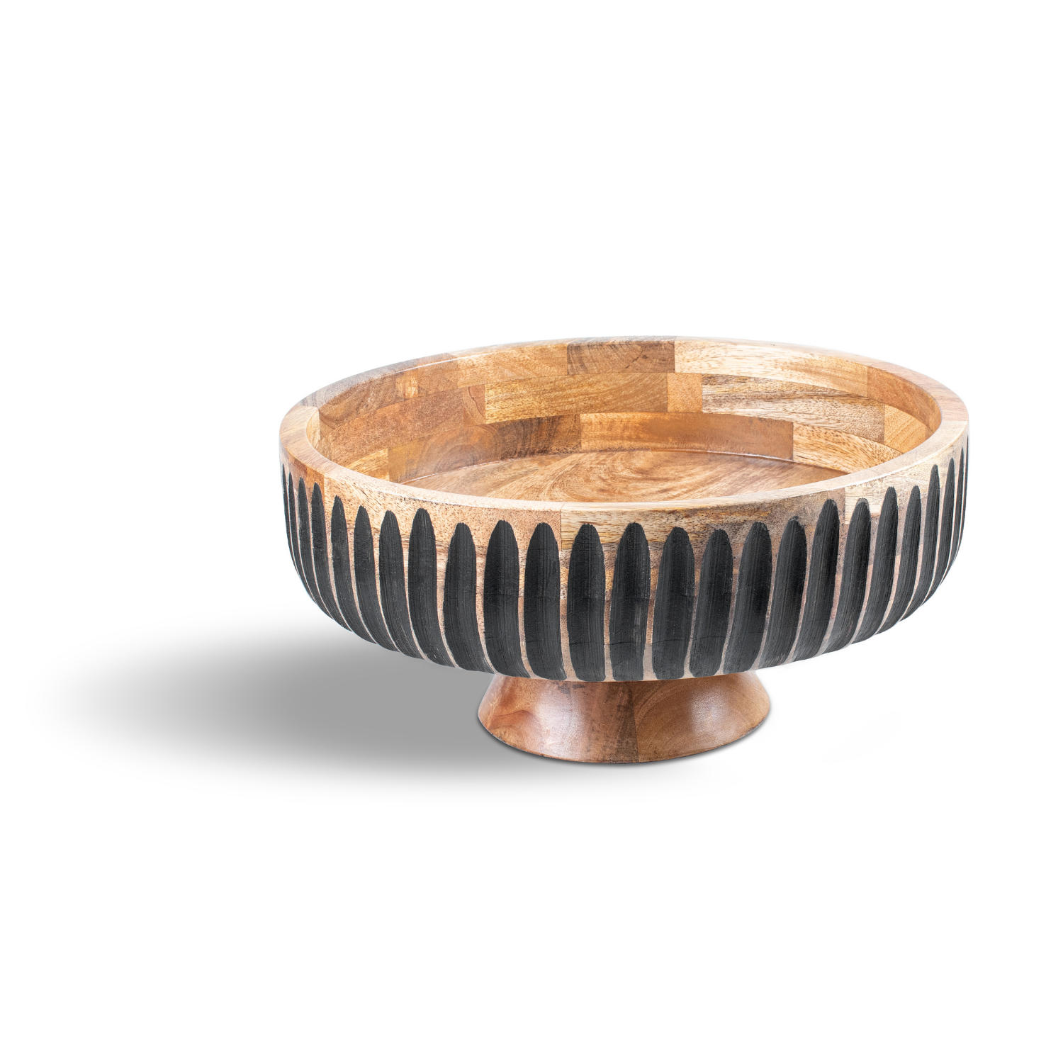 Large Flat Bowl with Black Lines