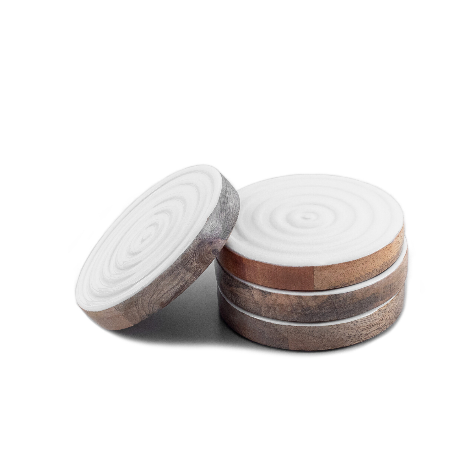 Swirl Coasters with White Enamel, Set of 4