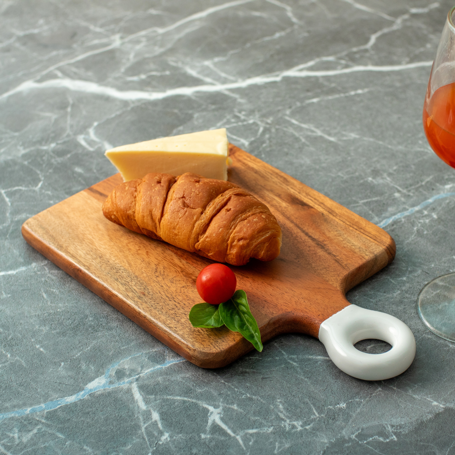 Square Small Board with White Enamel Handle