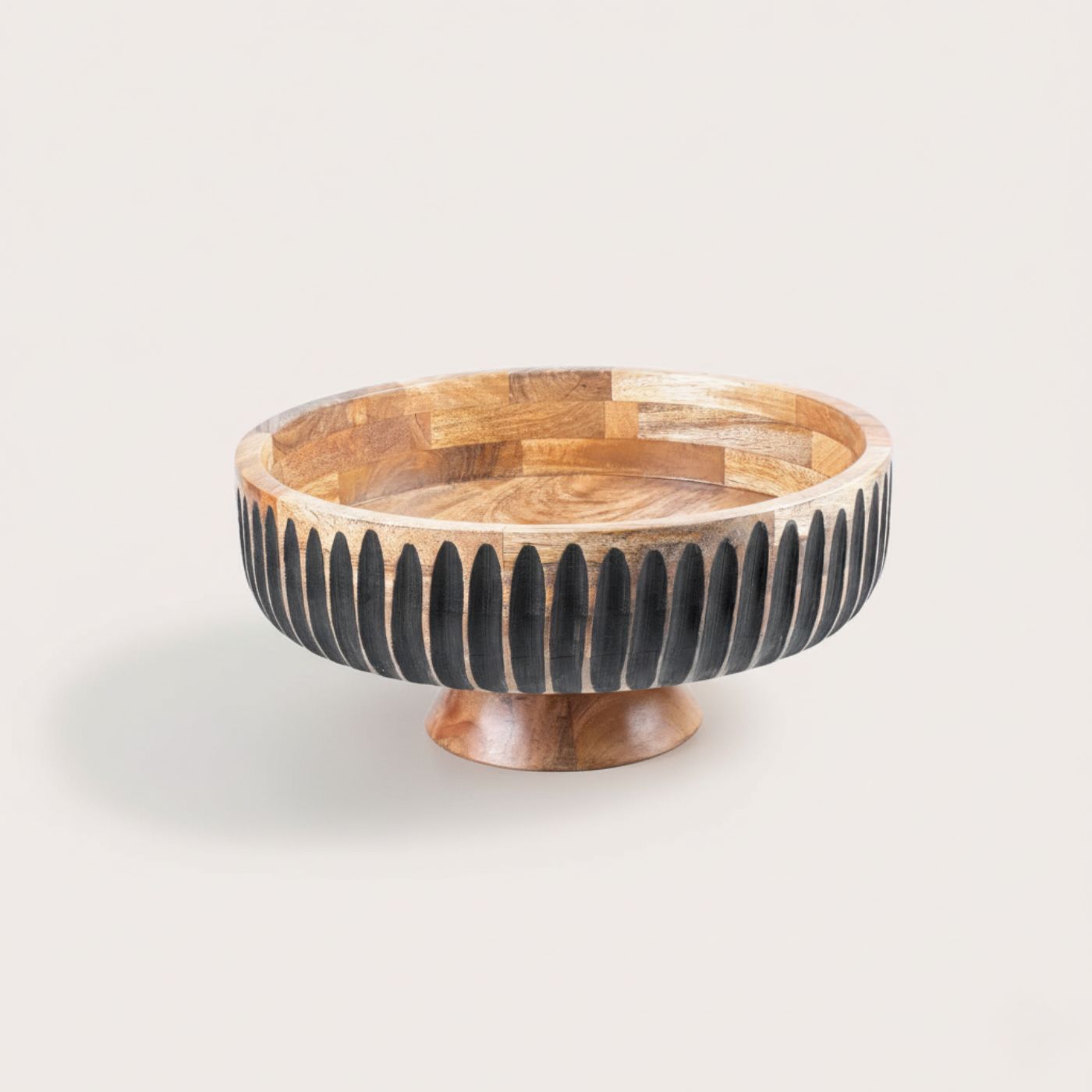 Large Flat Bowl with Black Lines