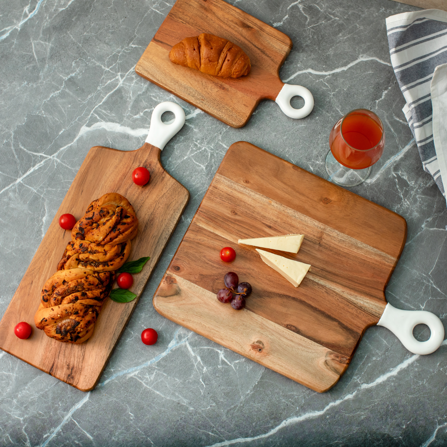 Square Large Board with White Enamel Handle