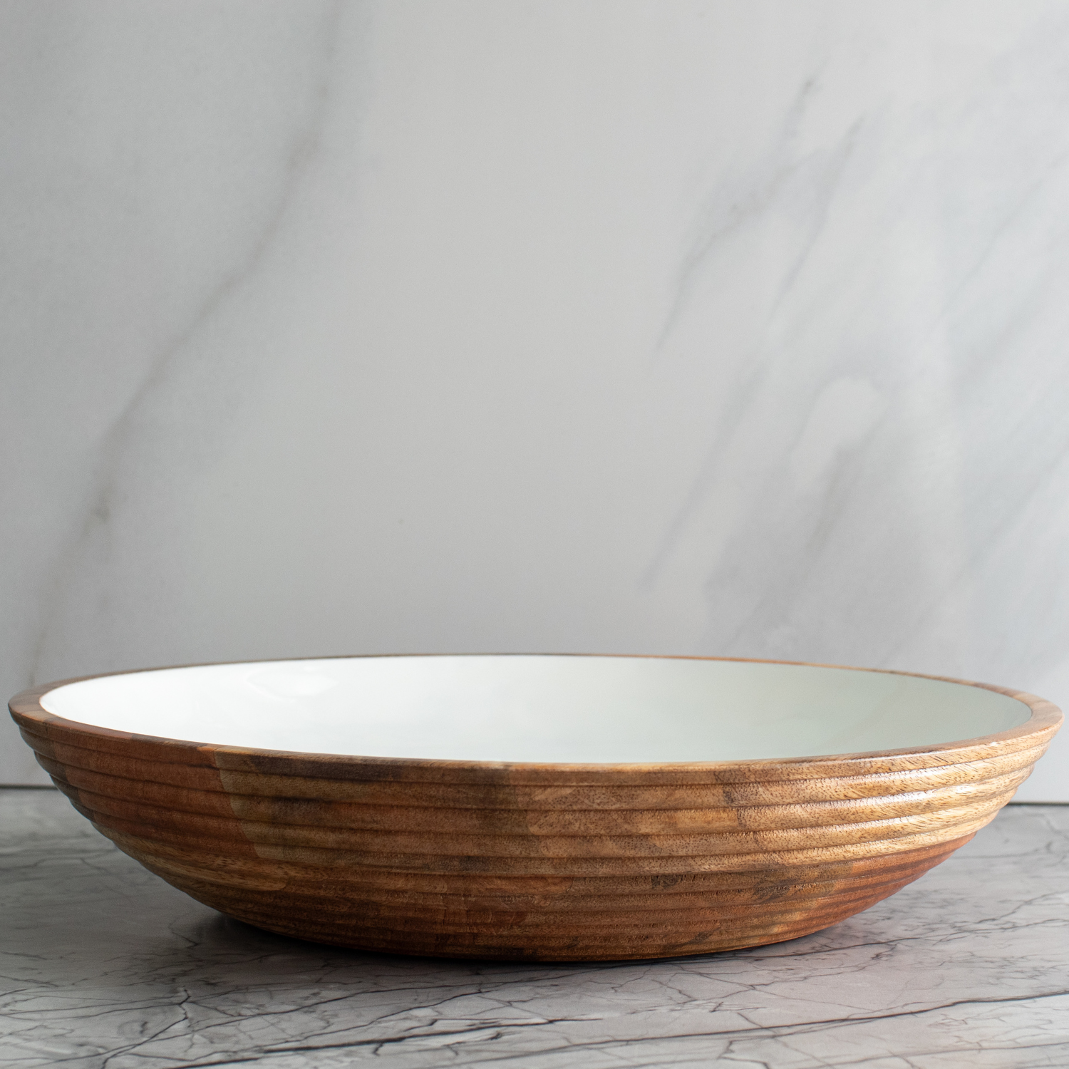 Large Bowl with White Enamel