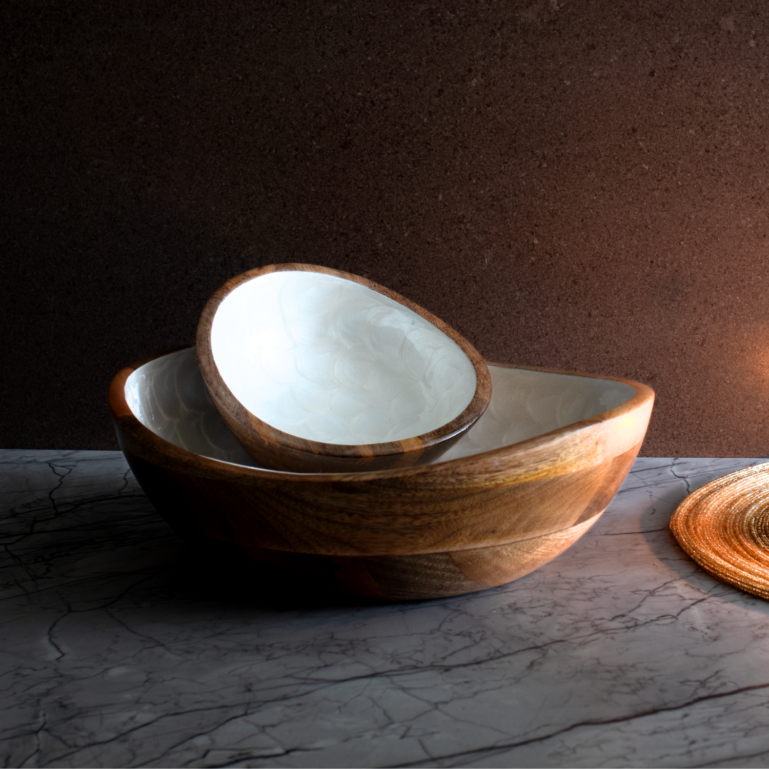 Small Bowl with Pearl Enamel, Set of 4