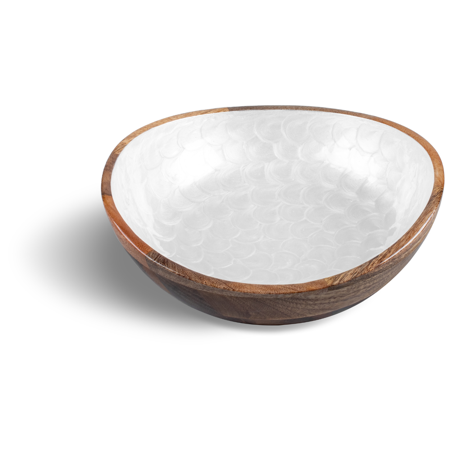 Serving Bowl and Servers with Pearl Enamel