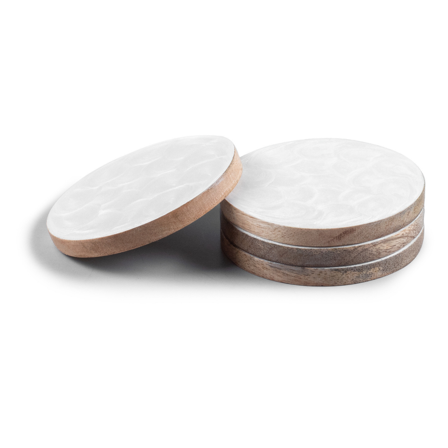 Coasters with Pearl Enamel, Set of 4