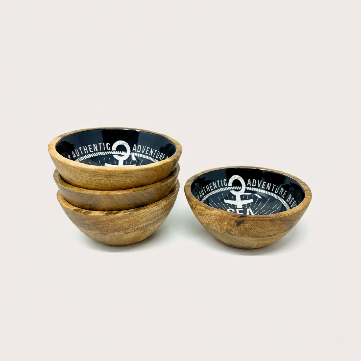 Small Bowl with Sea Story Enamel, Set of 4