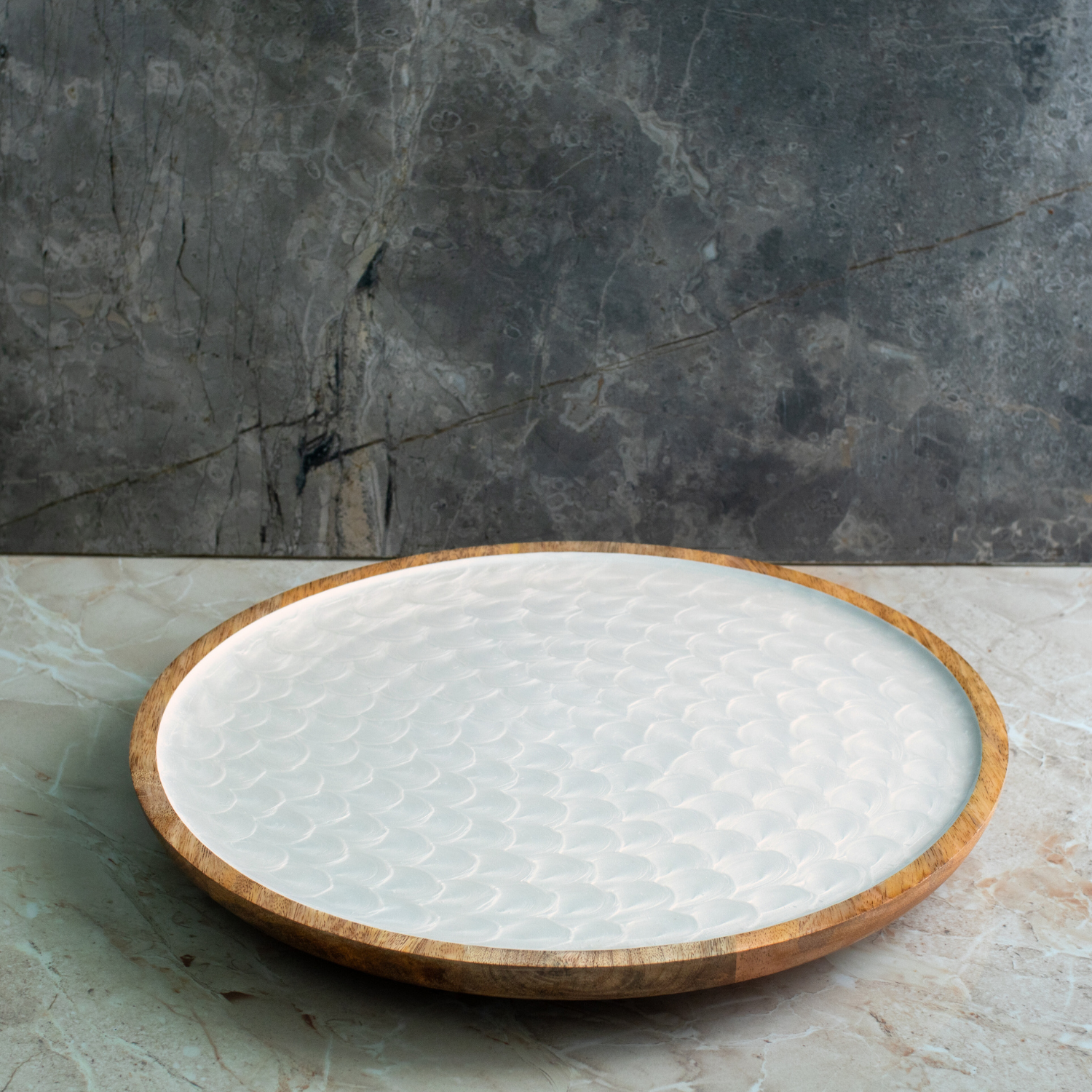 Lazy Susan Turntable with Pearl Enamel