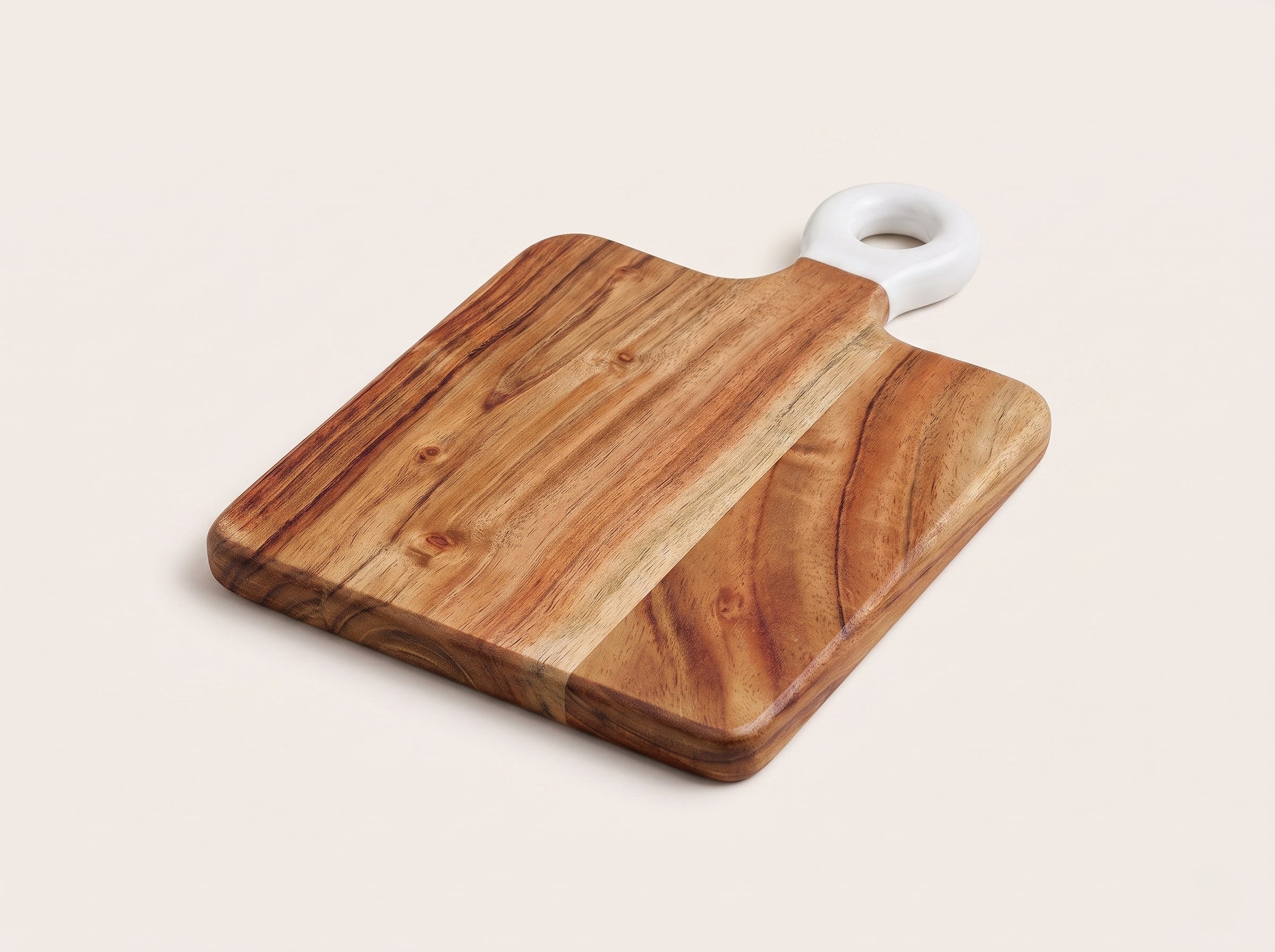 Square Small Board with White Enamel Handle