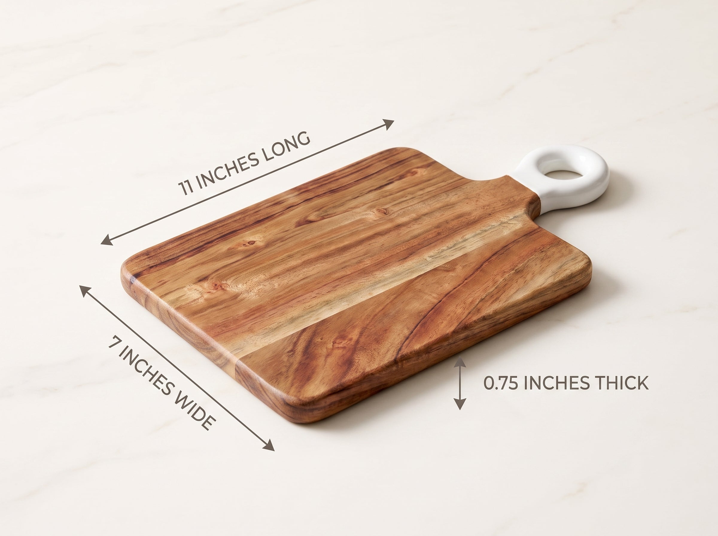 Square Small Board with White Enamel Handle