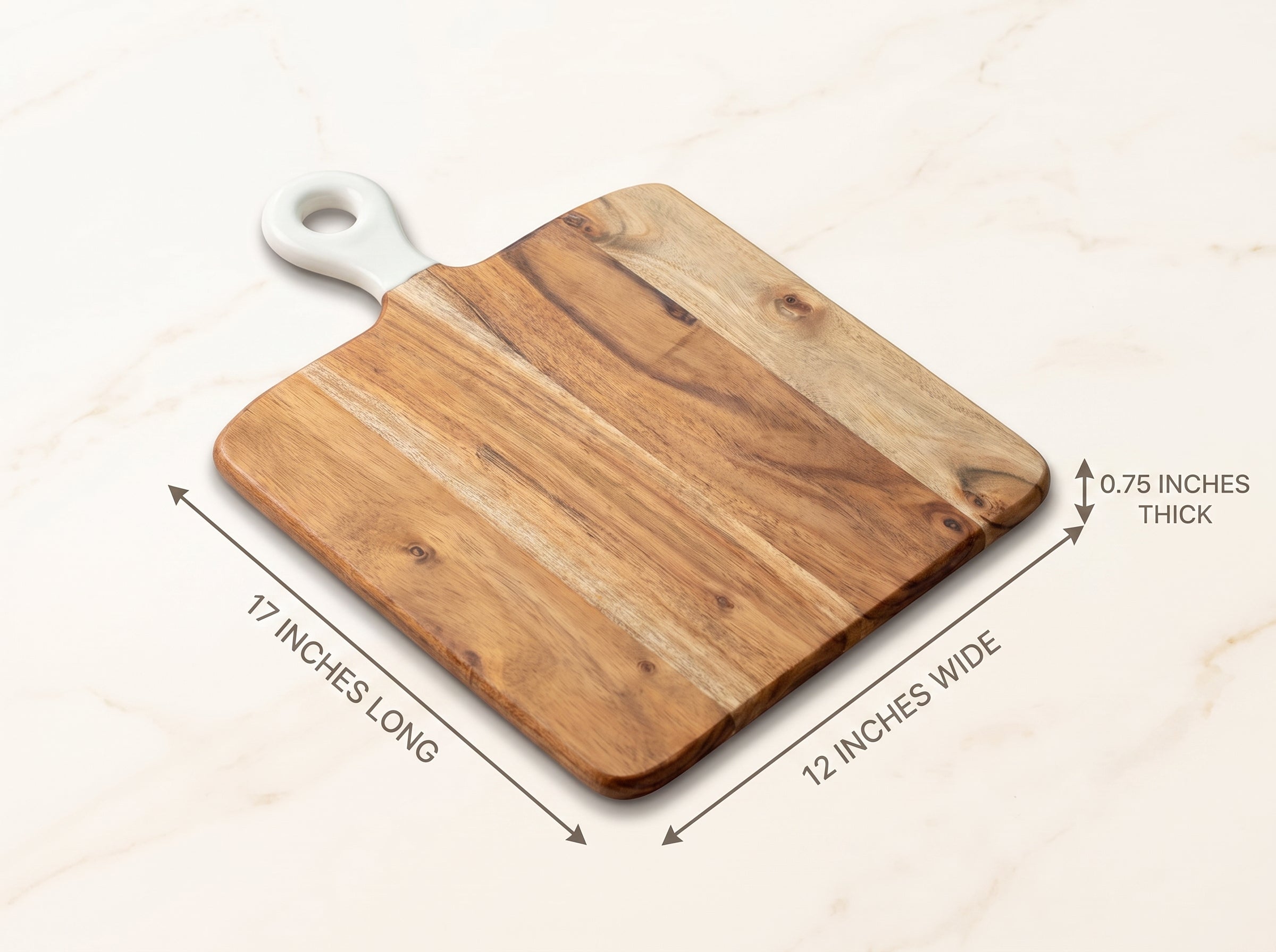 Square Large Board with White Enamel Handle