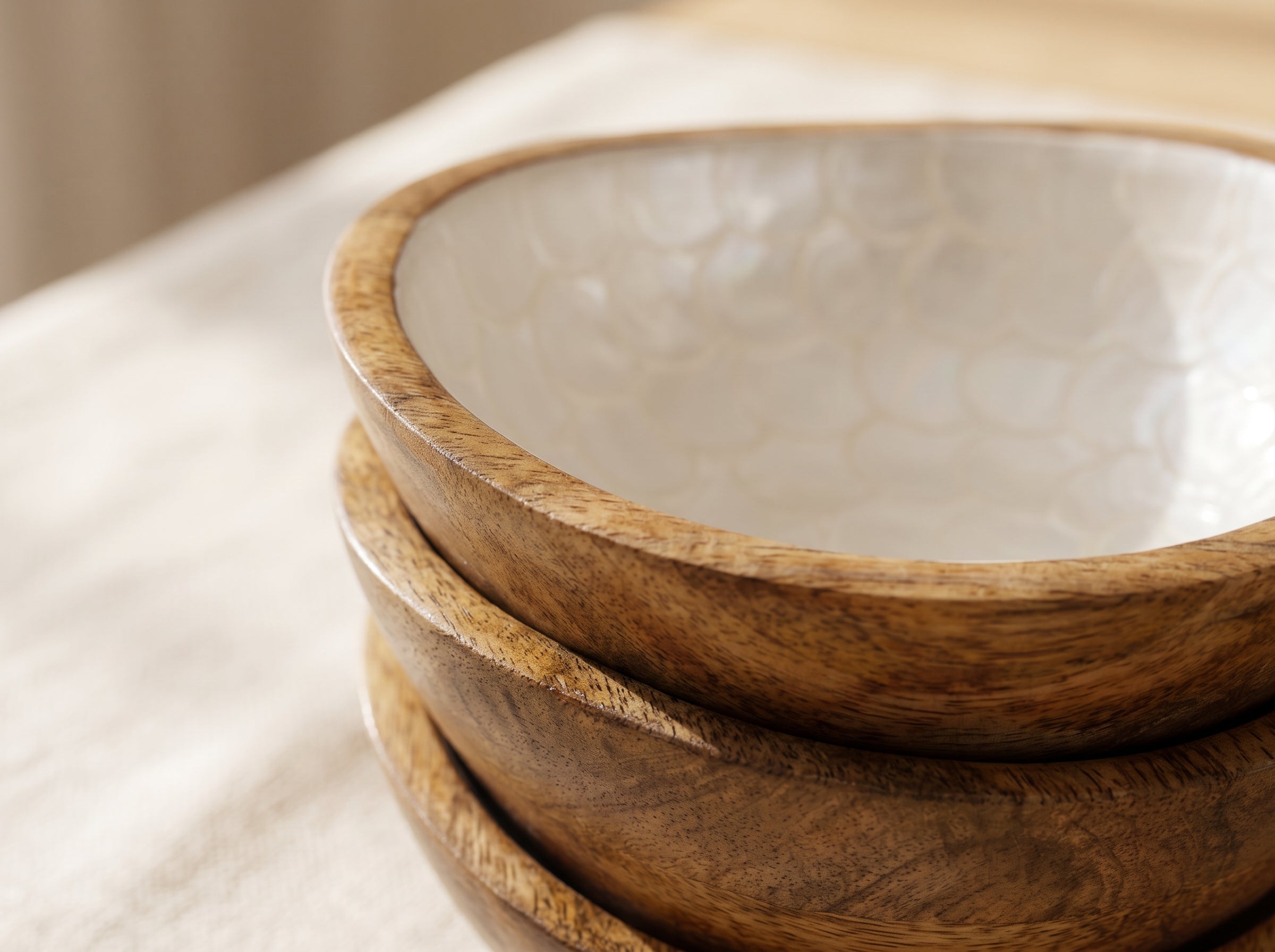 Small Bowl with Pearl Enamel, Set of 4