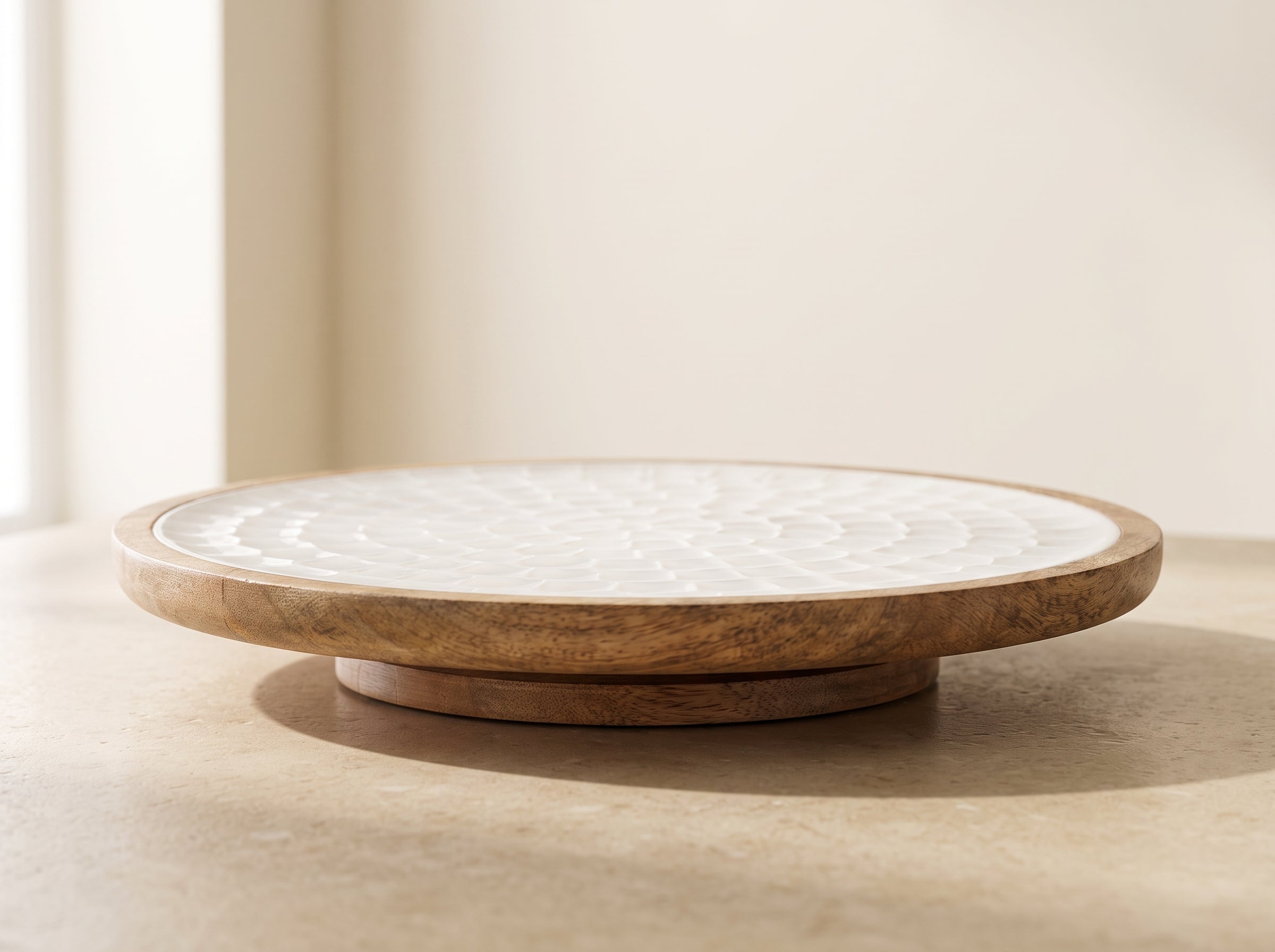 Lazy Susan Turntable with Pearl Enamel
