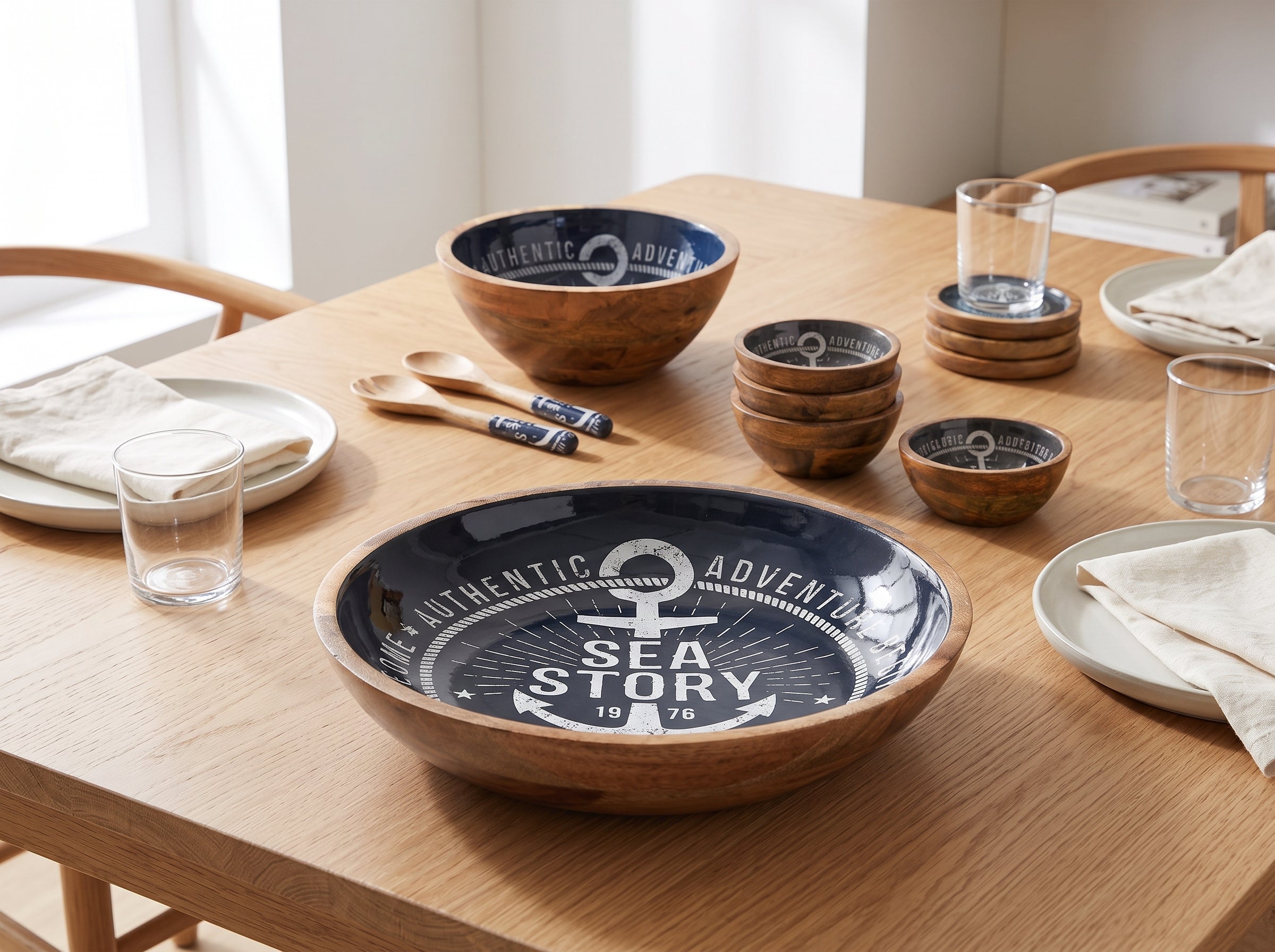 Large Bowl with Sea Story Enamel