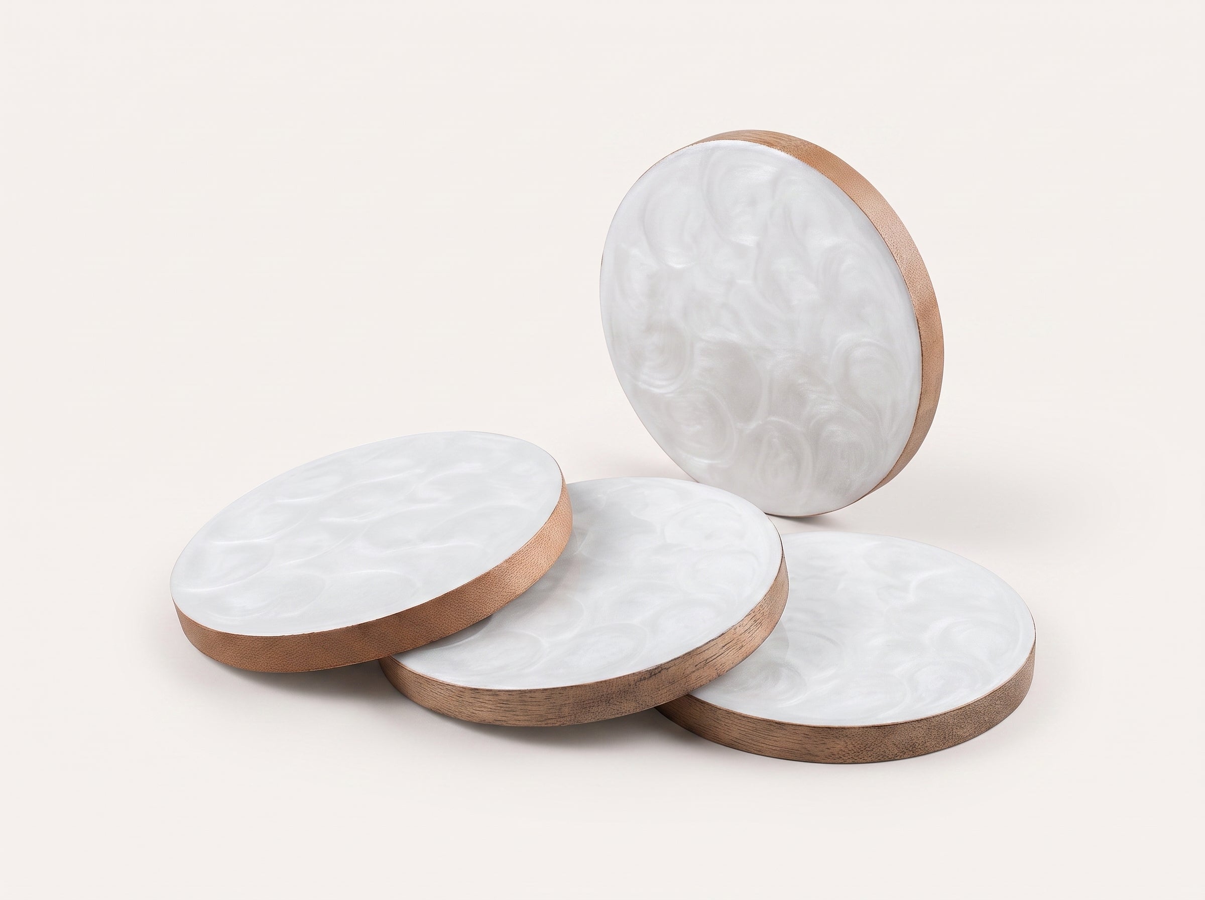 Coasters with Pearl Enamel, Set of 4