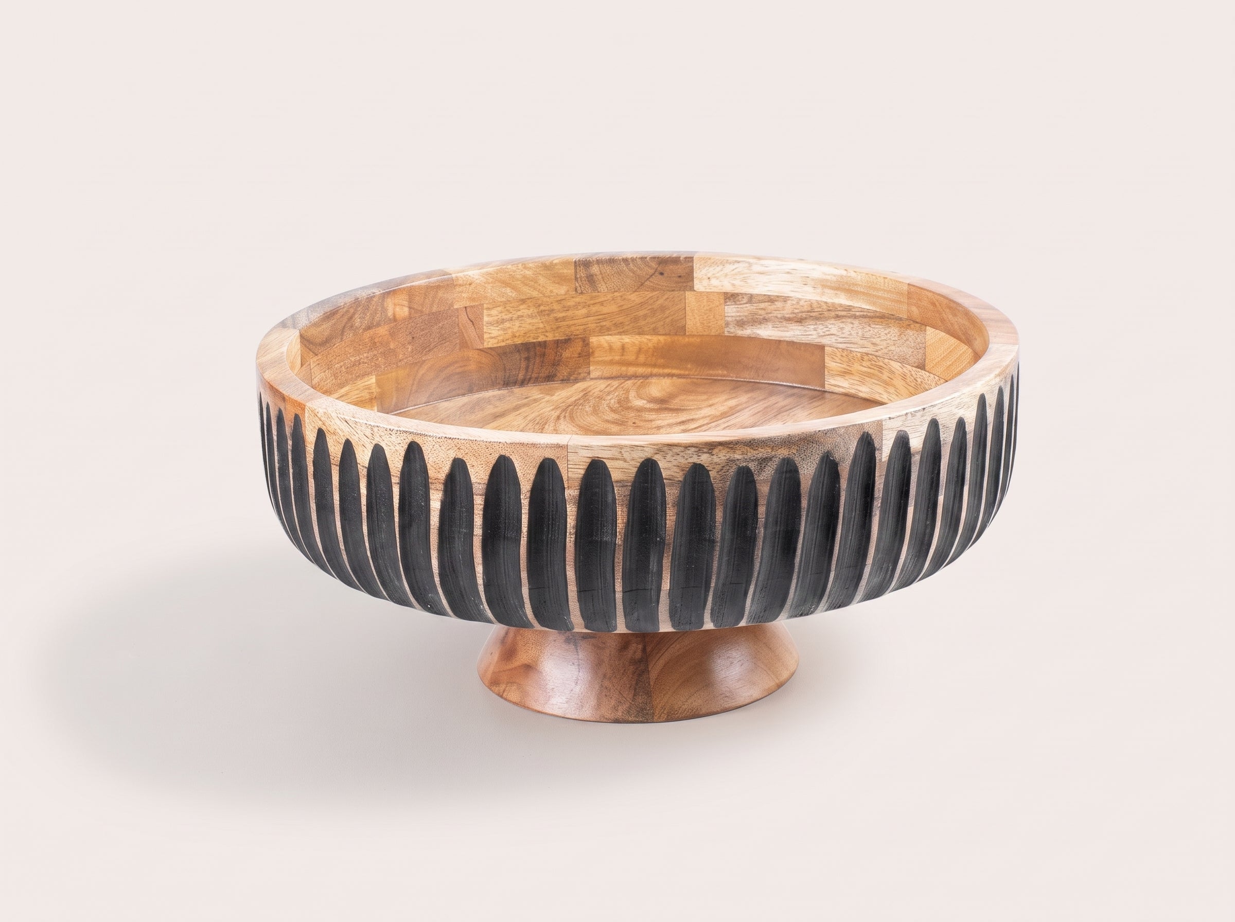 Large Flat Bowl with Black Lines