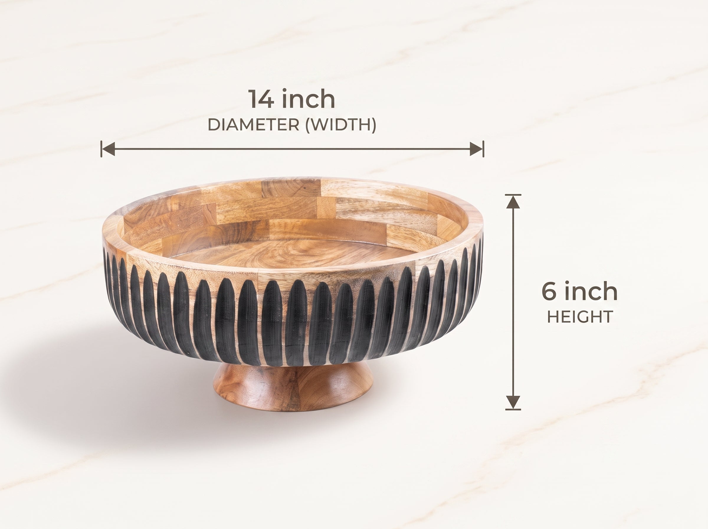 Large Flat Bowl with Black Lines