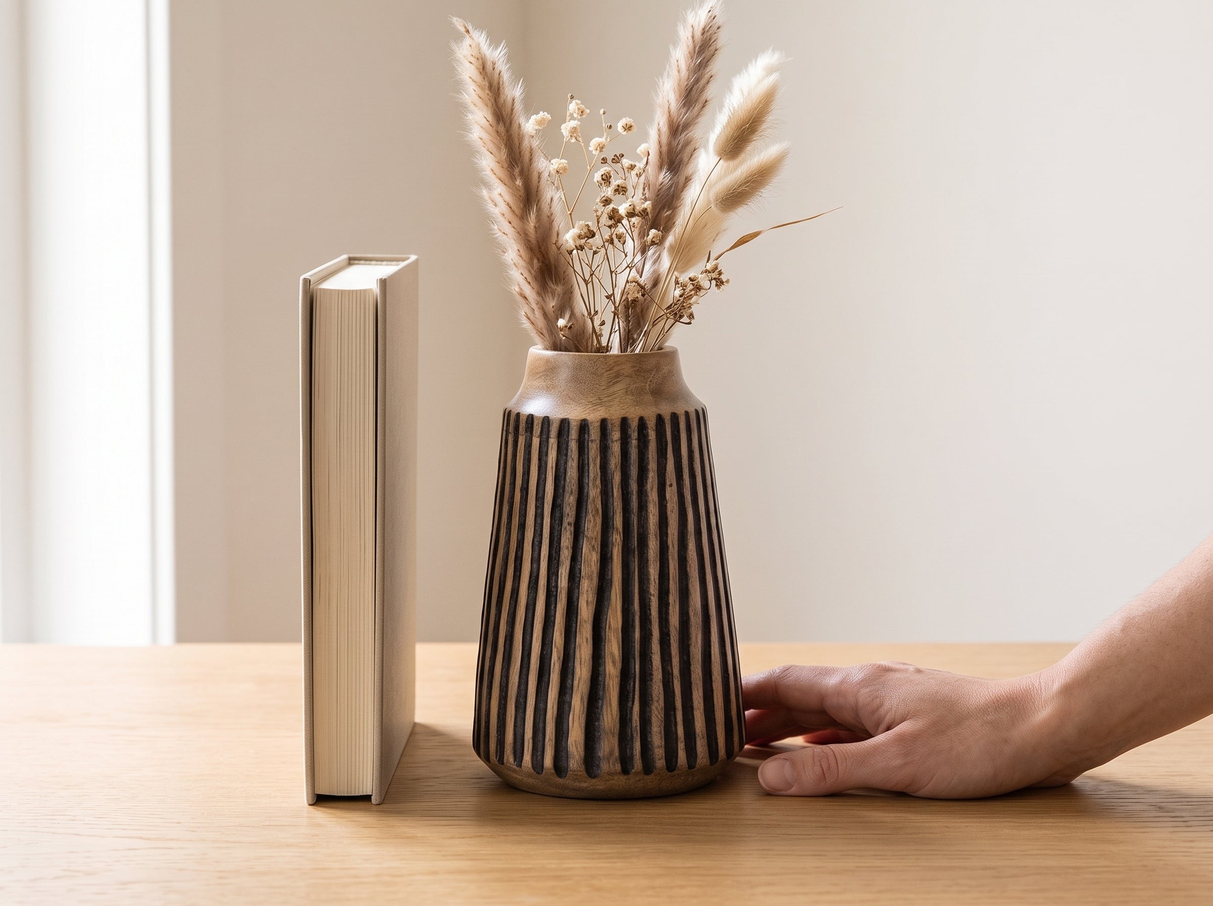 Tapered Vase with Black Lines, Small