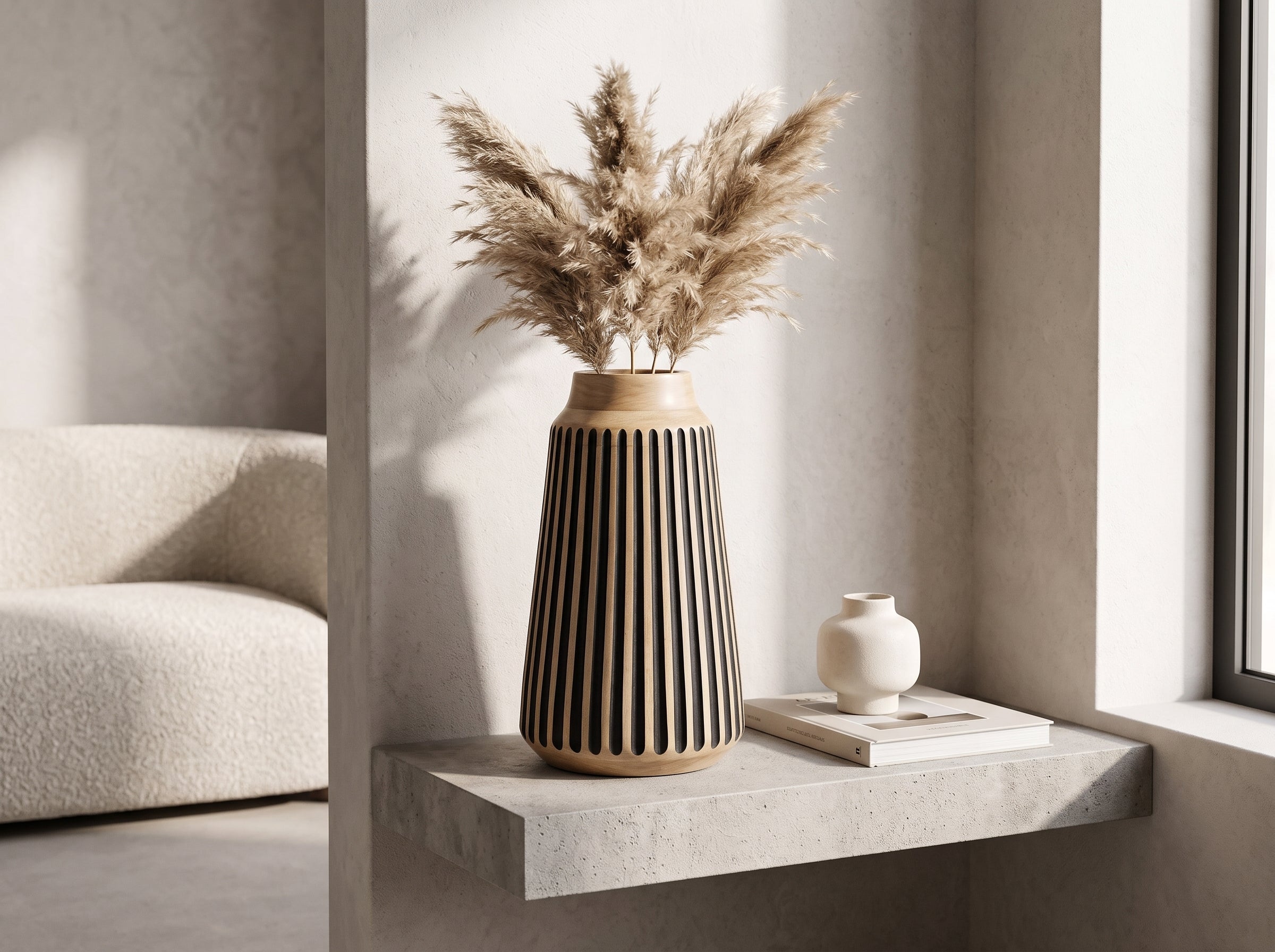 Tapered Vase with Black Lines, Large