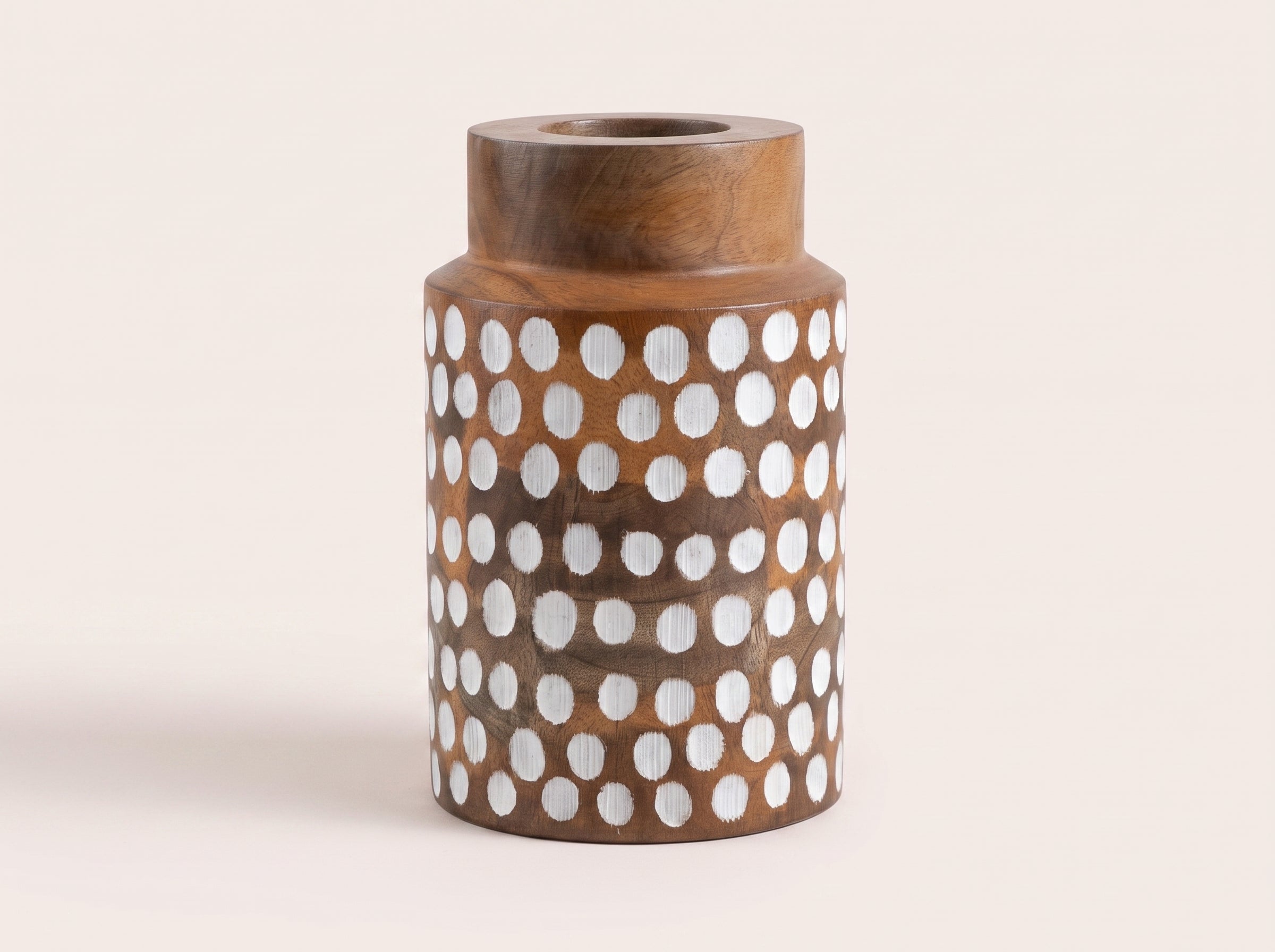 Straight Vase with White Polka Dots, Small