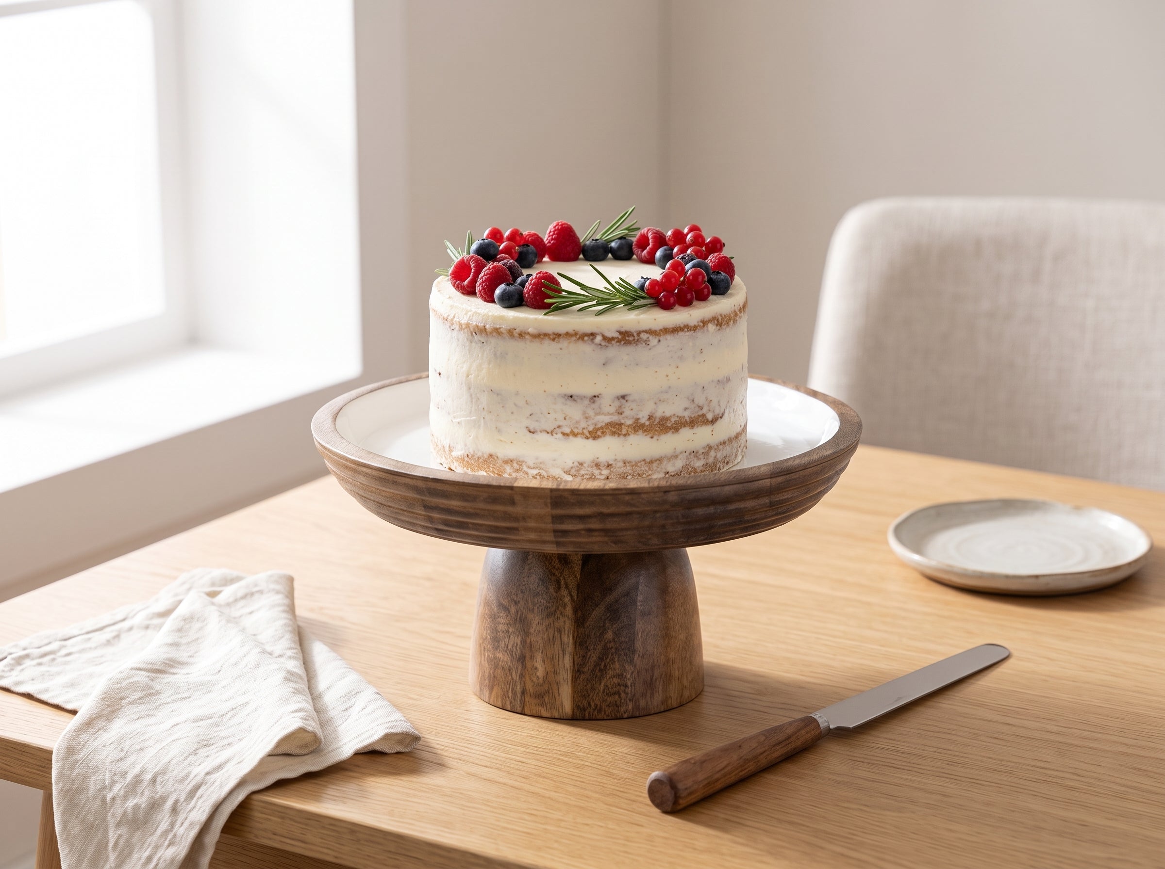 Cake Stand with White Enamel