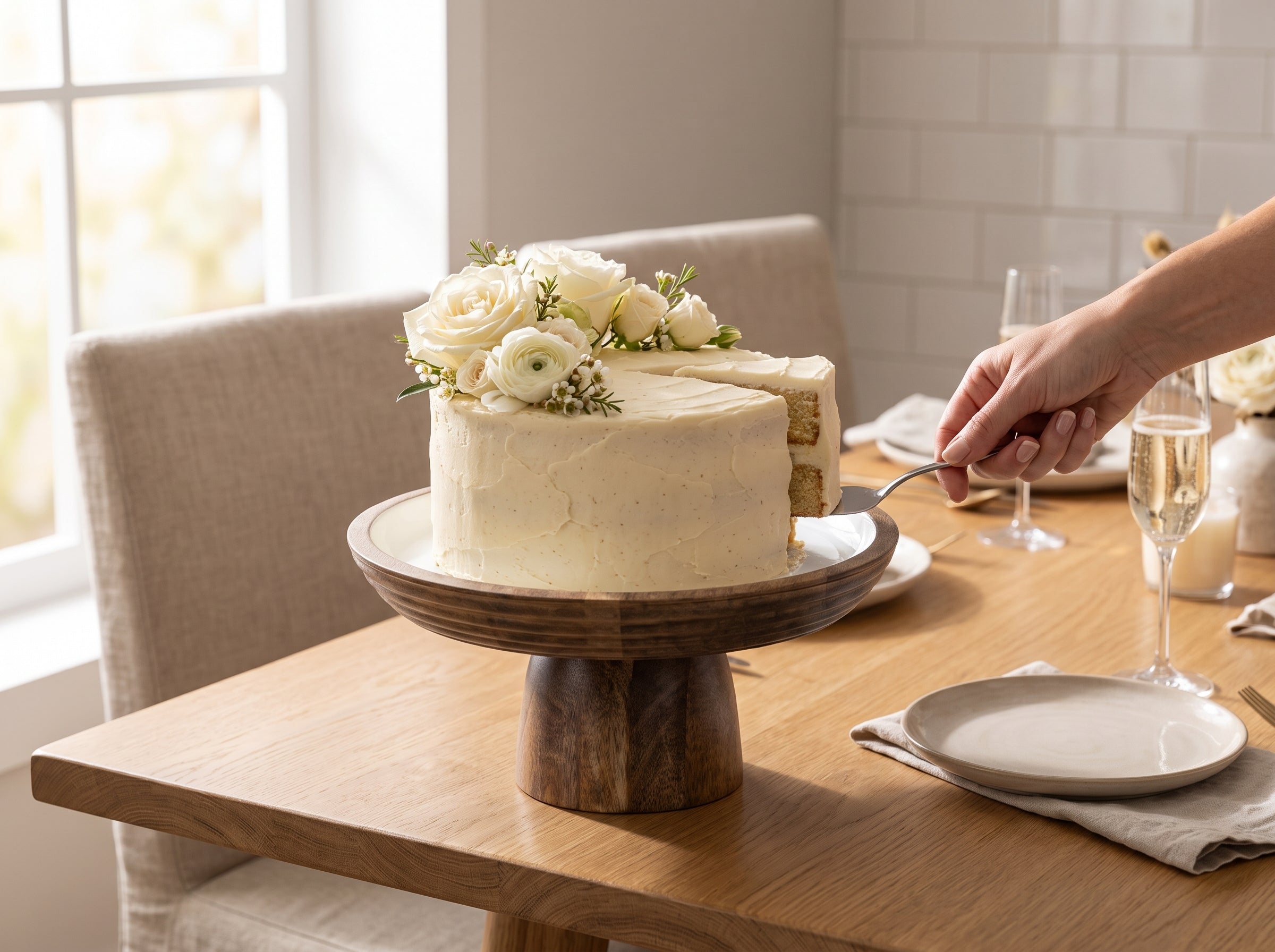 Cake Stand with White Enamel