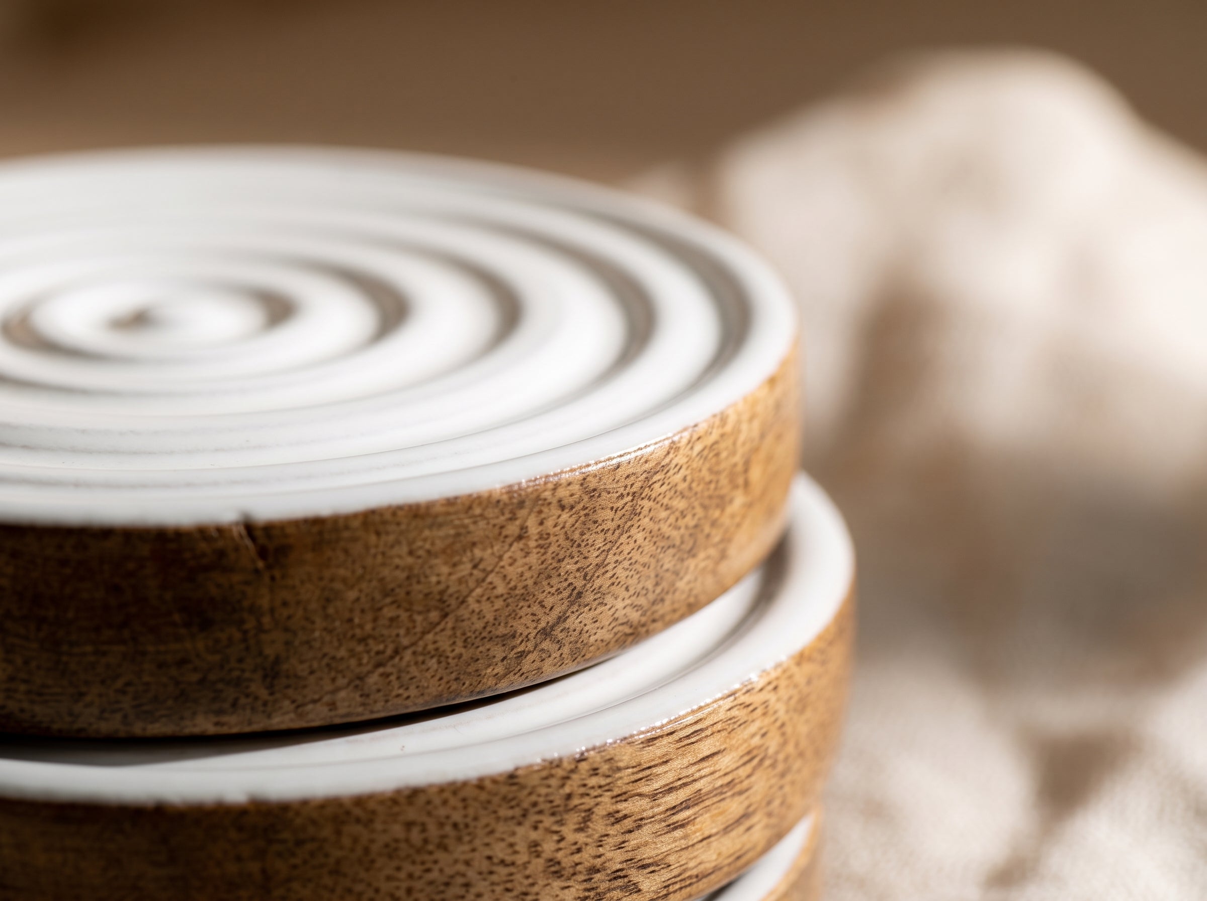 Swirl Coasters with White Enamel, Set of 4