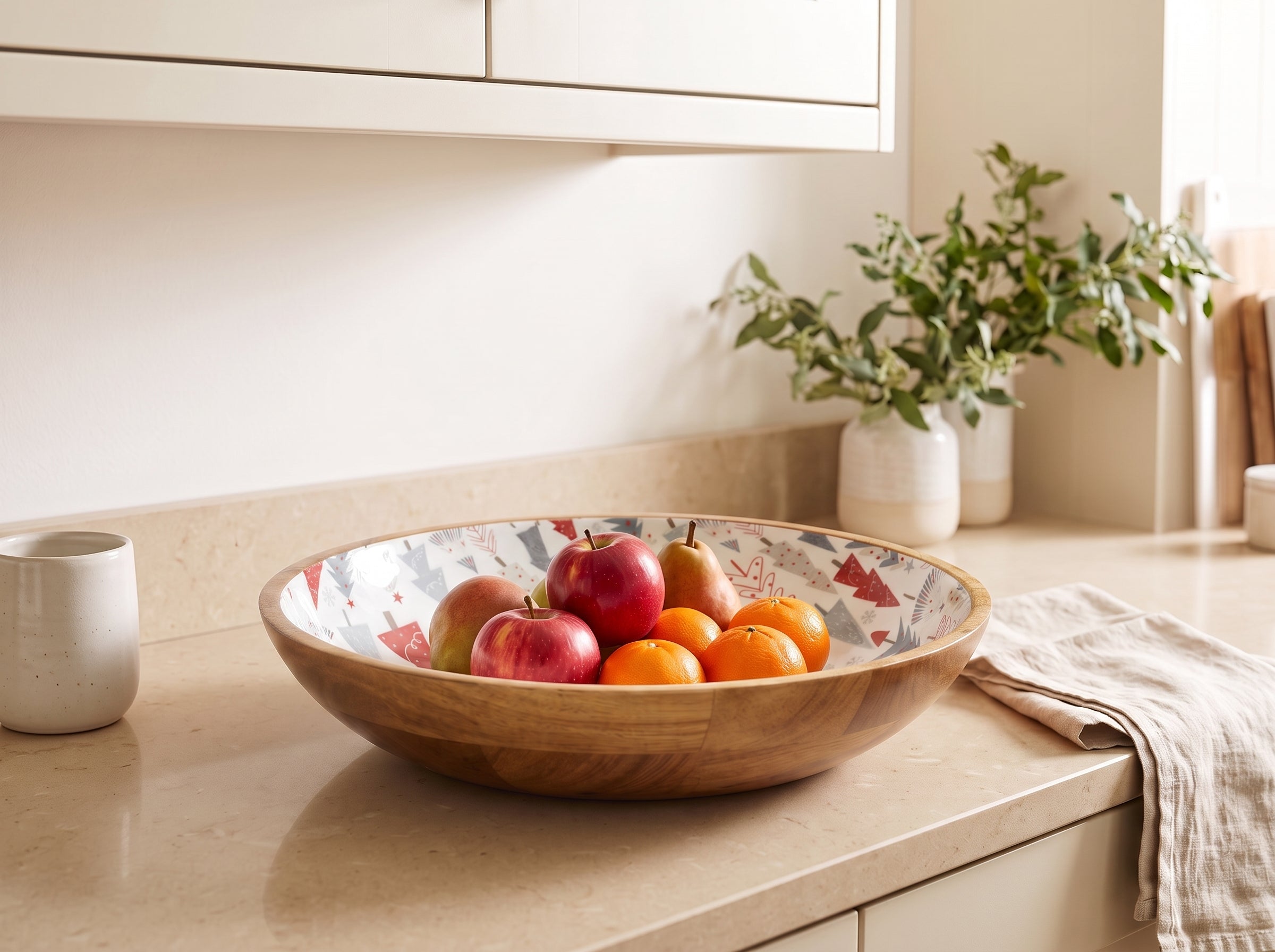 Large Bowl with Holiday Enamel