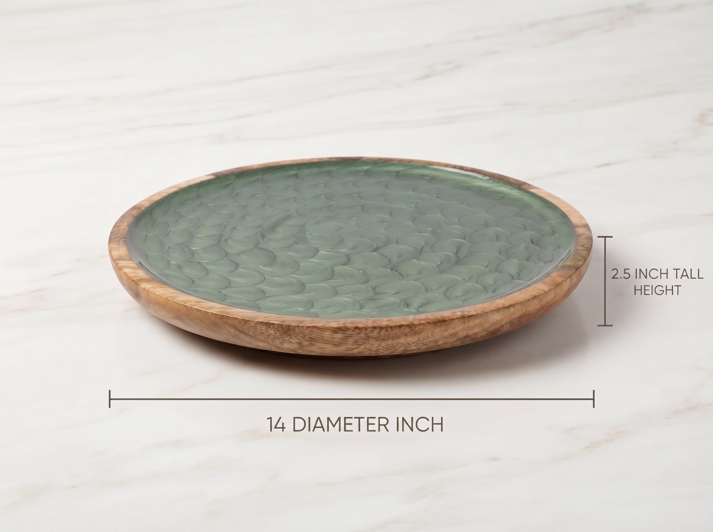 Lazy Susan Turntable with Green Pearl Enamel