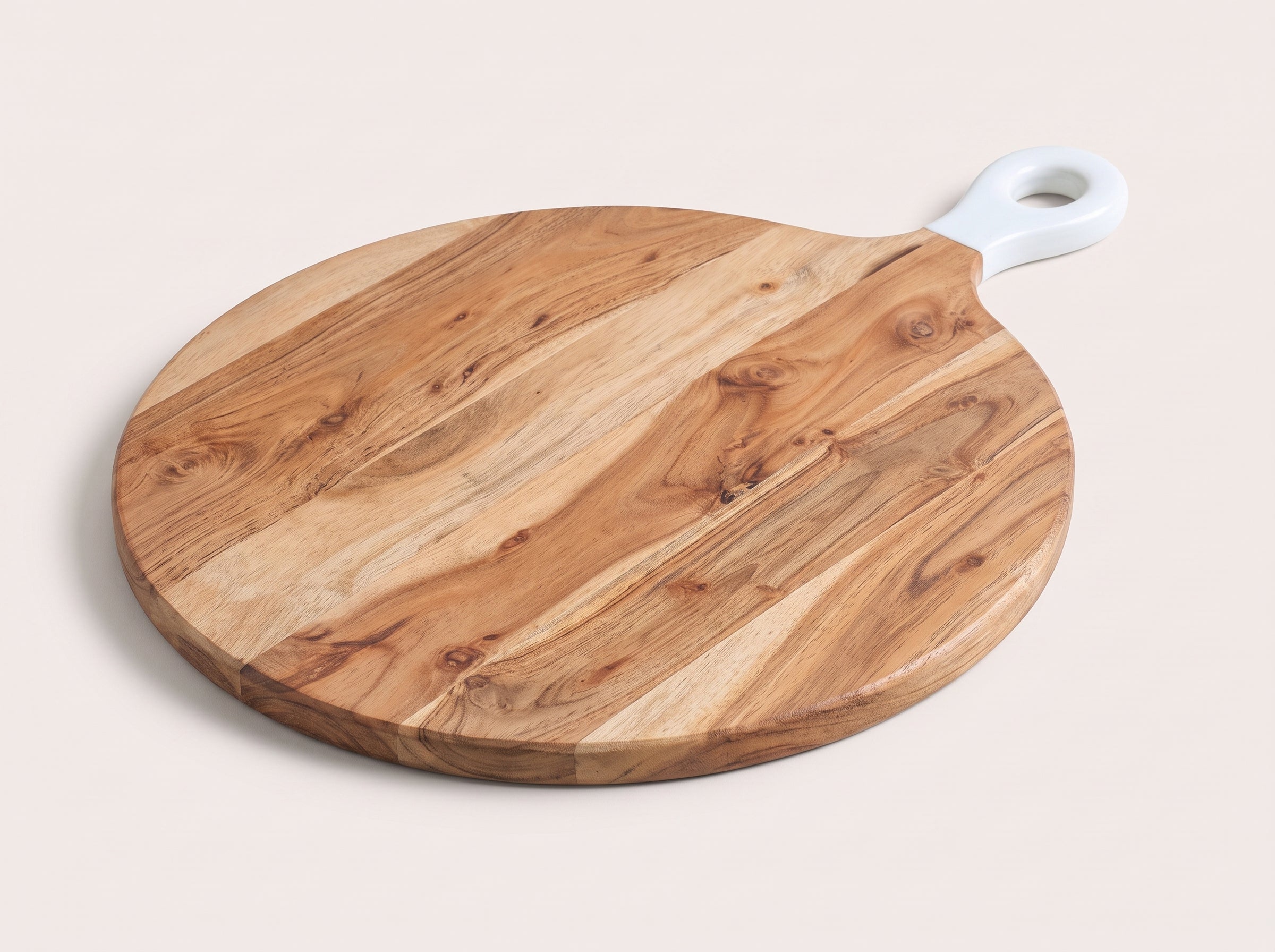 Round Large Board with White Enamel Handle