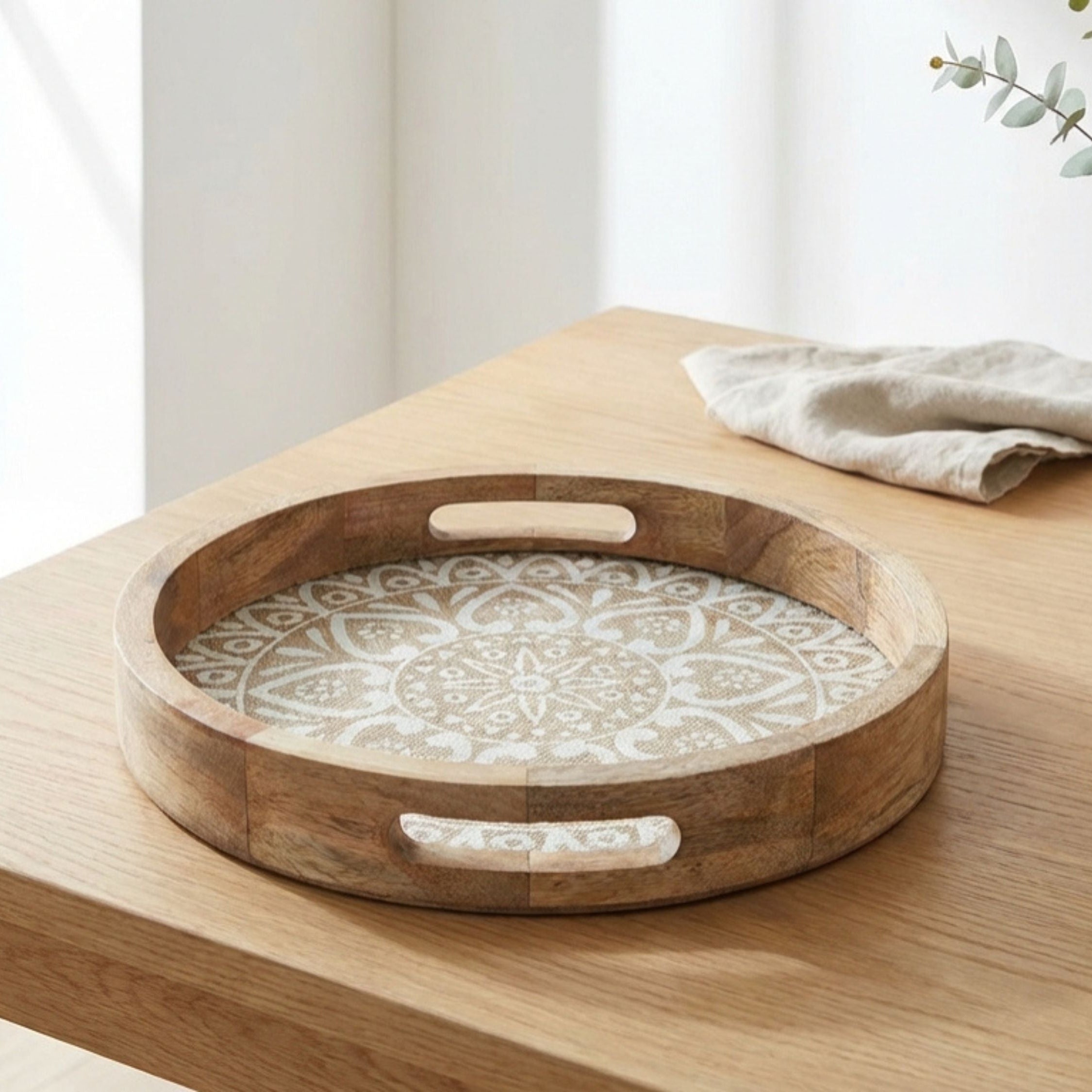 Round Tray with Cotton Mat