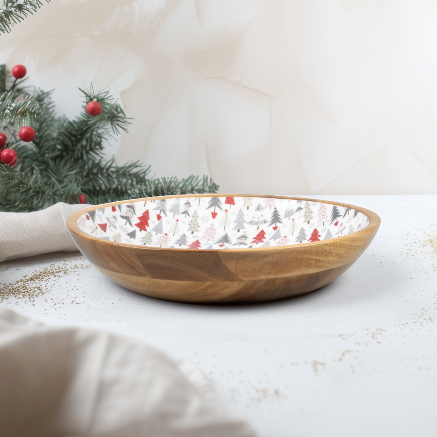 Large Bowl with Holiday Enamel