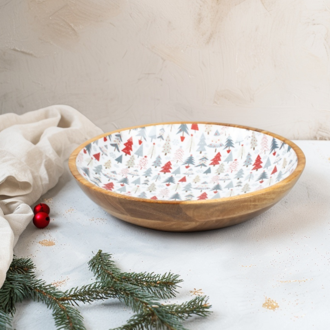 Large Bowl with Holiday Enamel