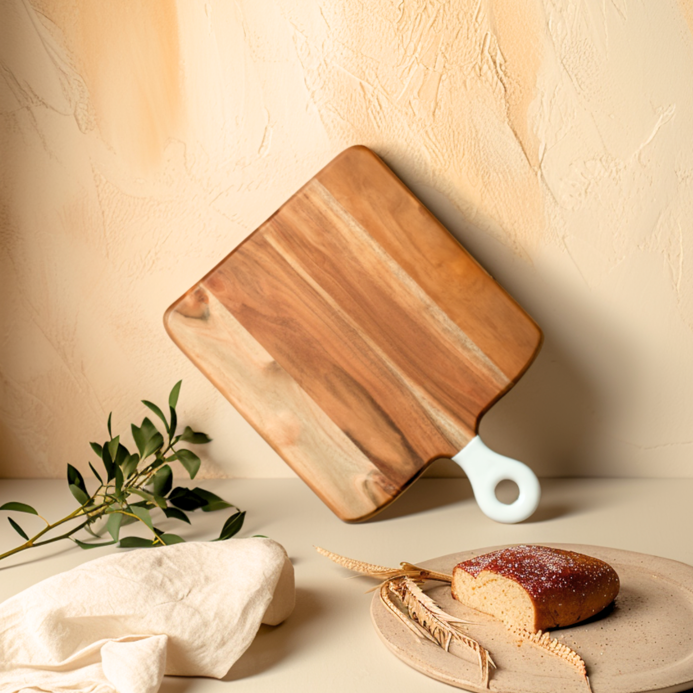 Square Large Board with White Enamel Handle