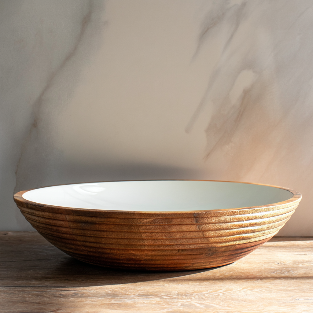 Large Bowl with White Enamel