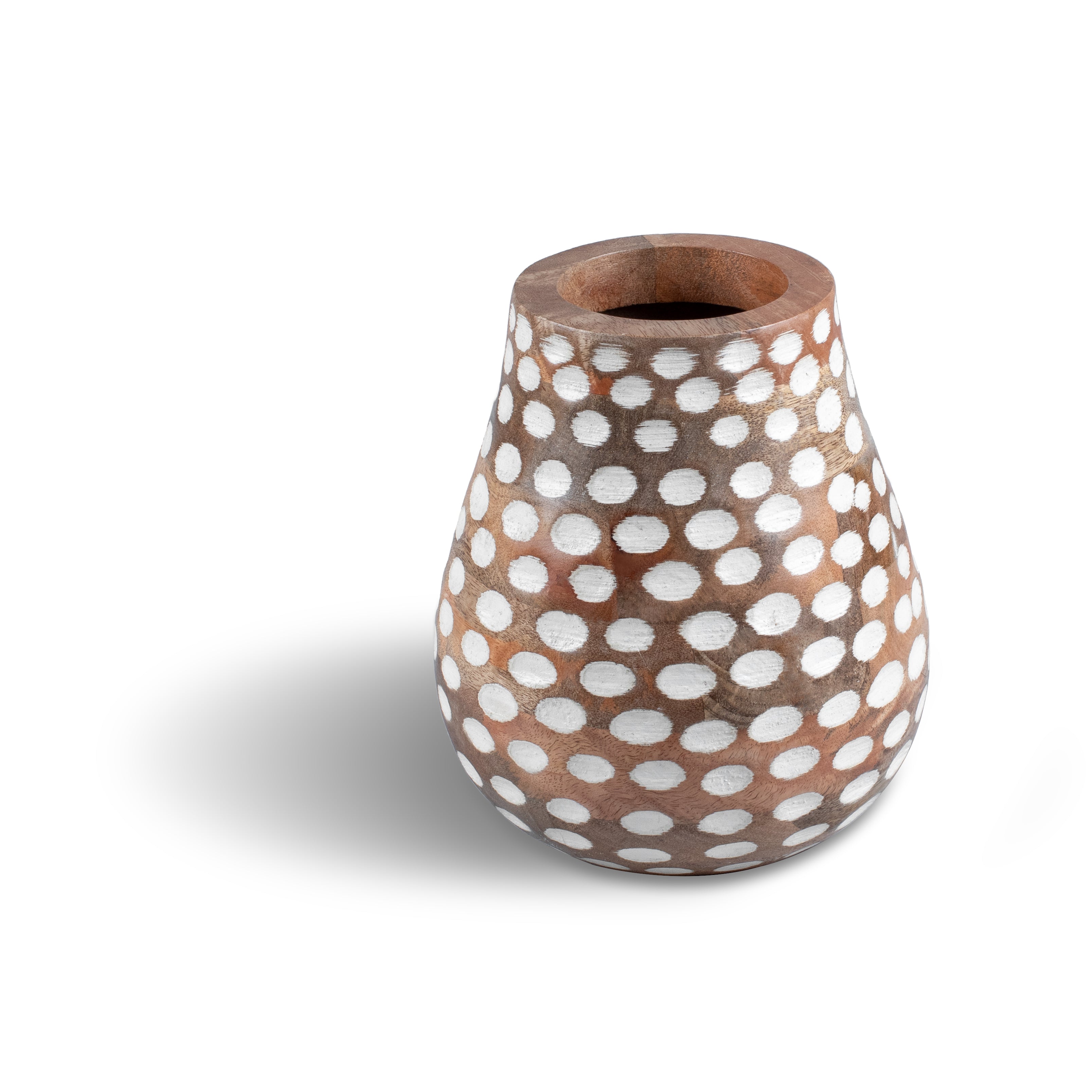 Olpe Vase with White Polka Dots