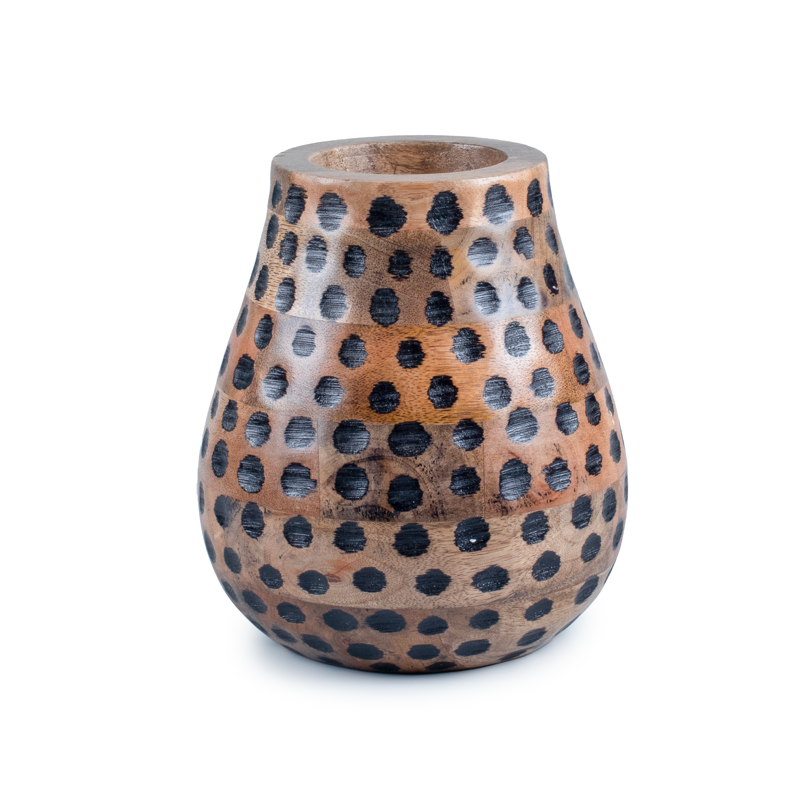 Olpe Vase with Black Polka Dots