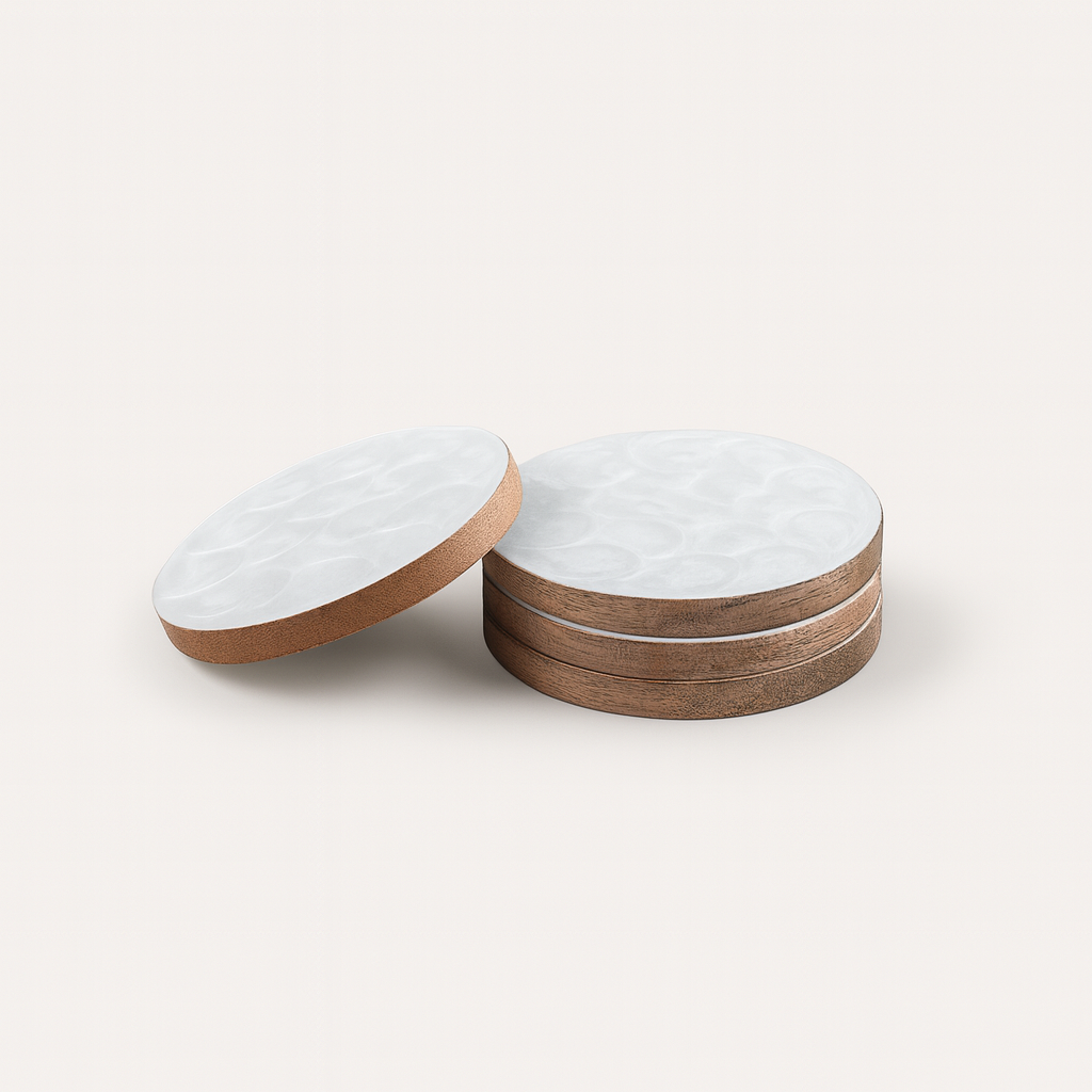 Coasters with Pearl Enamel, Set of 4