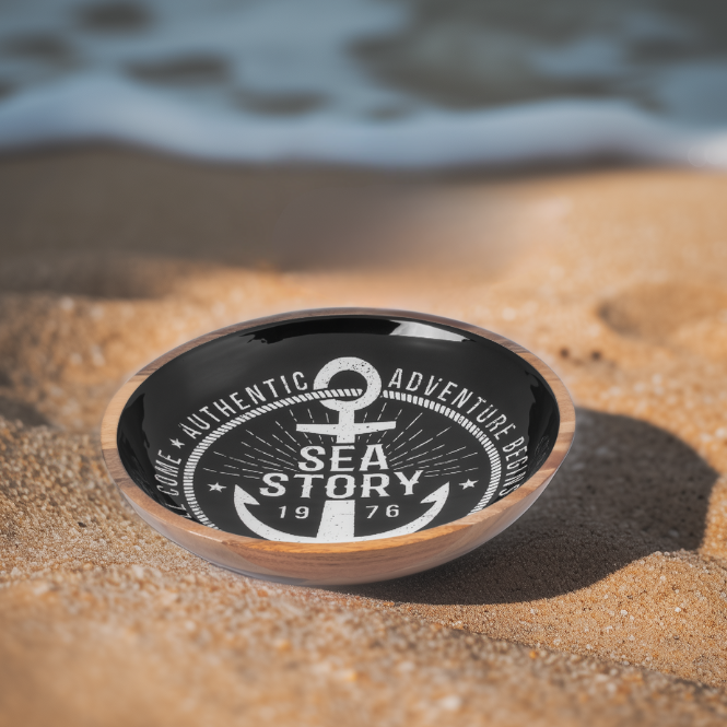 Large Bowl with Sea Story Enamel