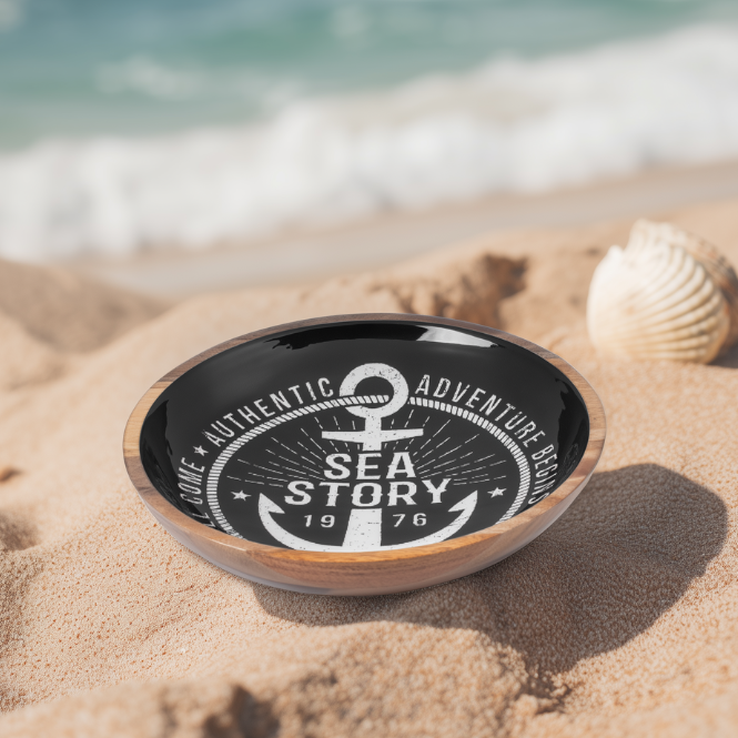 Large Bowl with Sea Story Enamel