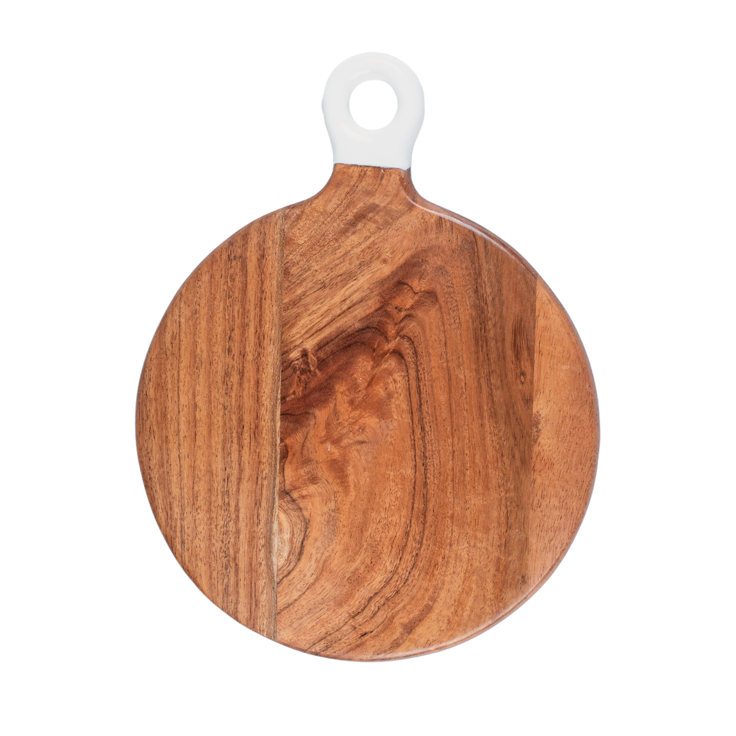 Round Small Board with White Enamel Handle