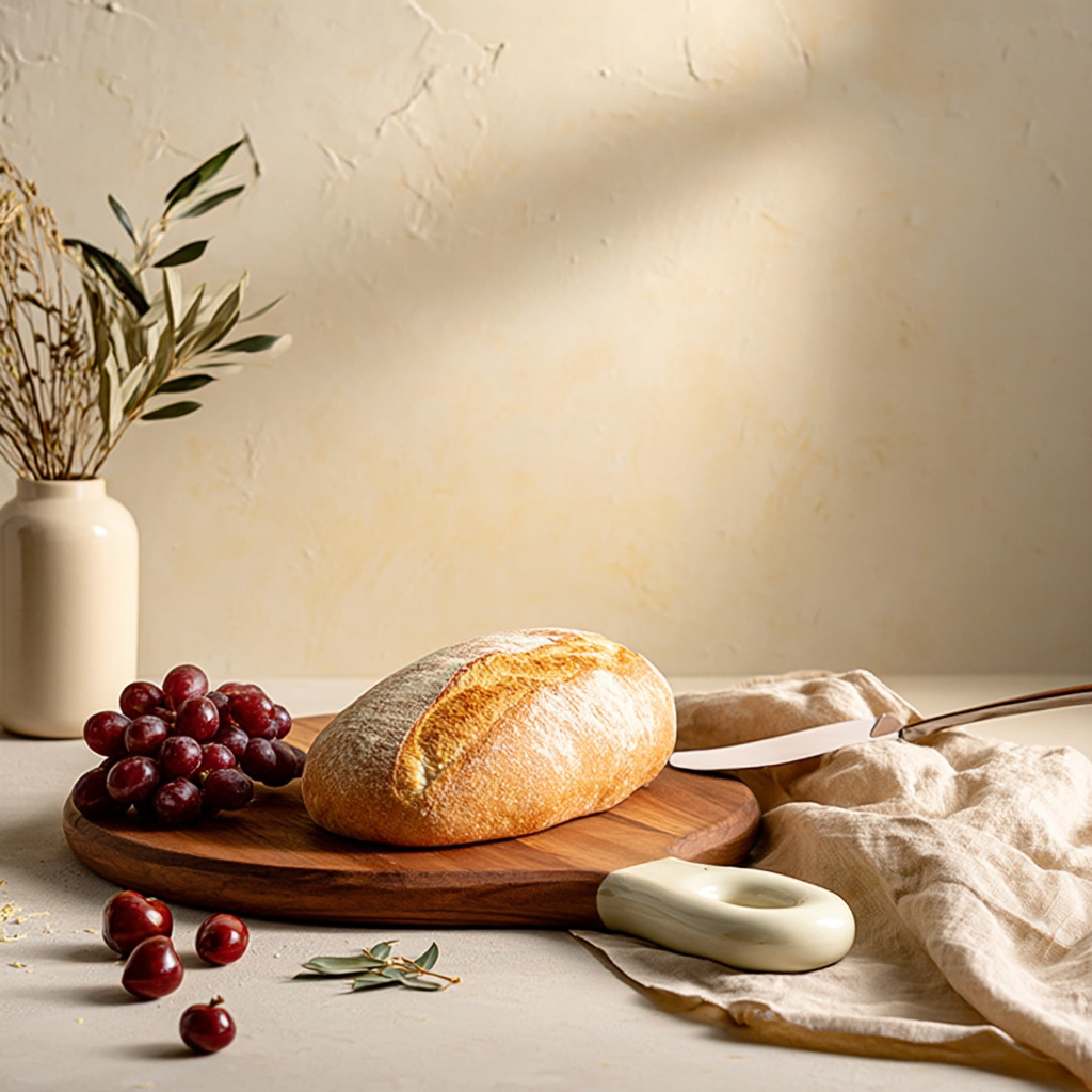Round Small Board with White Enamel Handle