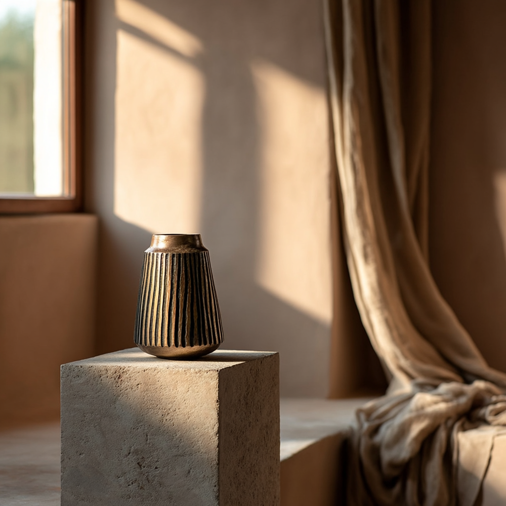 Tapered Vase with Black Lines, Small