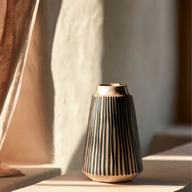 Tapered Vase with Black Lines, Large