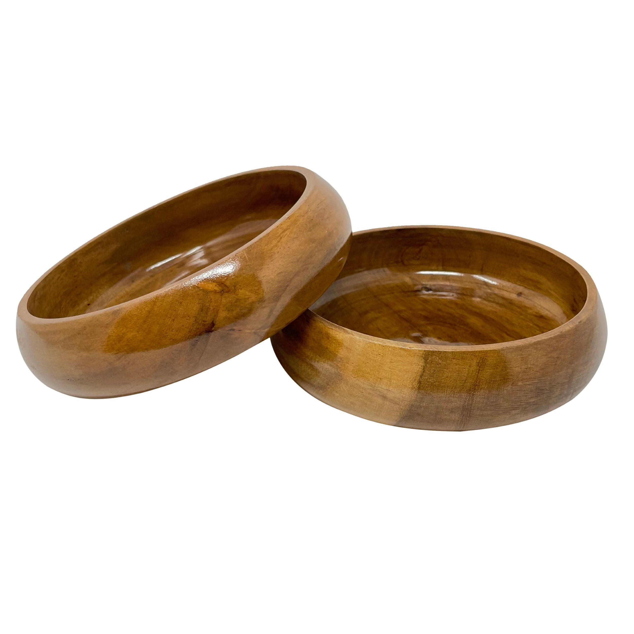 Large Serving Bowls (Set of 2), Glossy, Acacia Wood