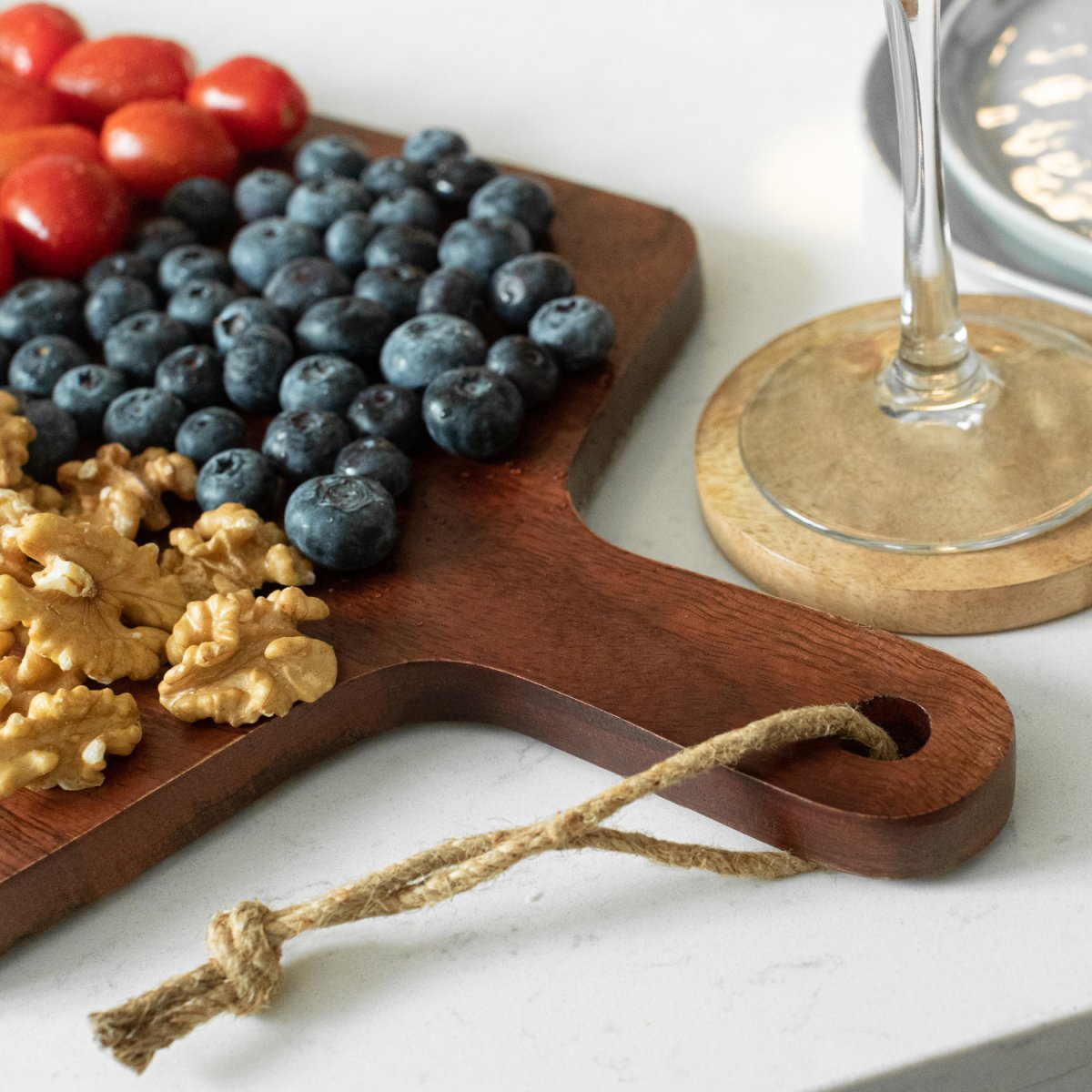 Large wooden board with engraved lines_handle close-up - Aesthetic Living